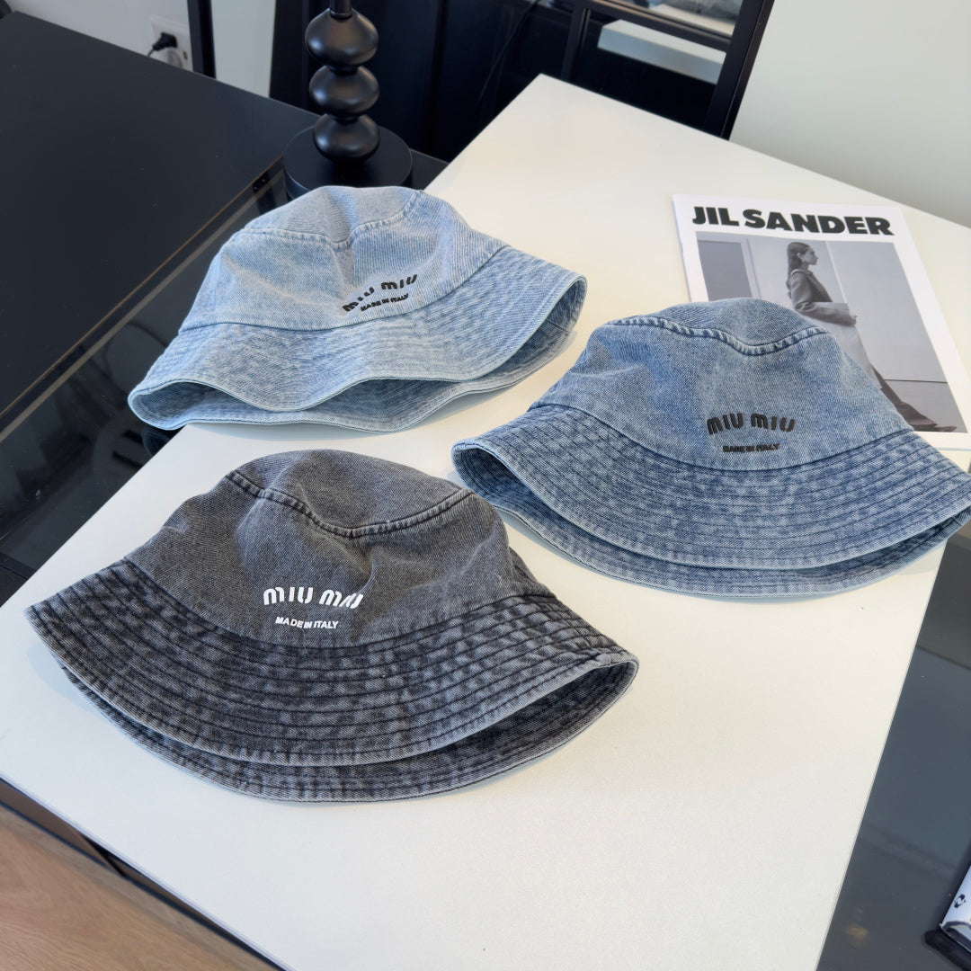 Miumiu Bucket Hat Denim Cotton 262181