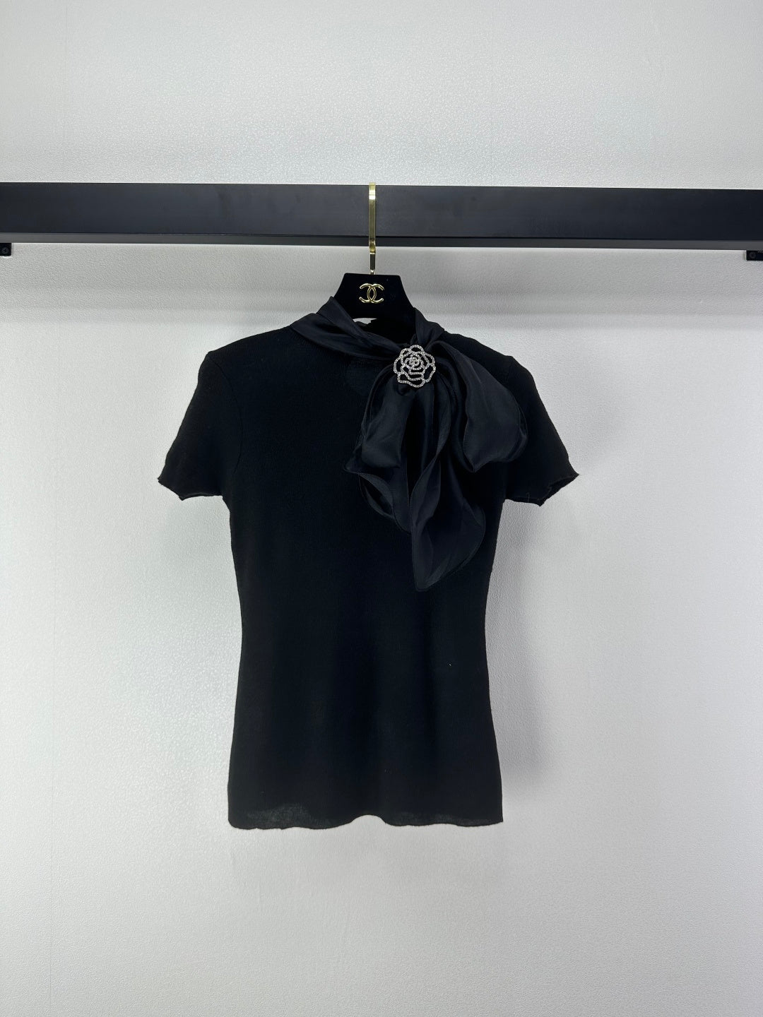 Chanel 2026 Knit Top With Bow Tie Viscose Nylon 361048