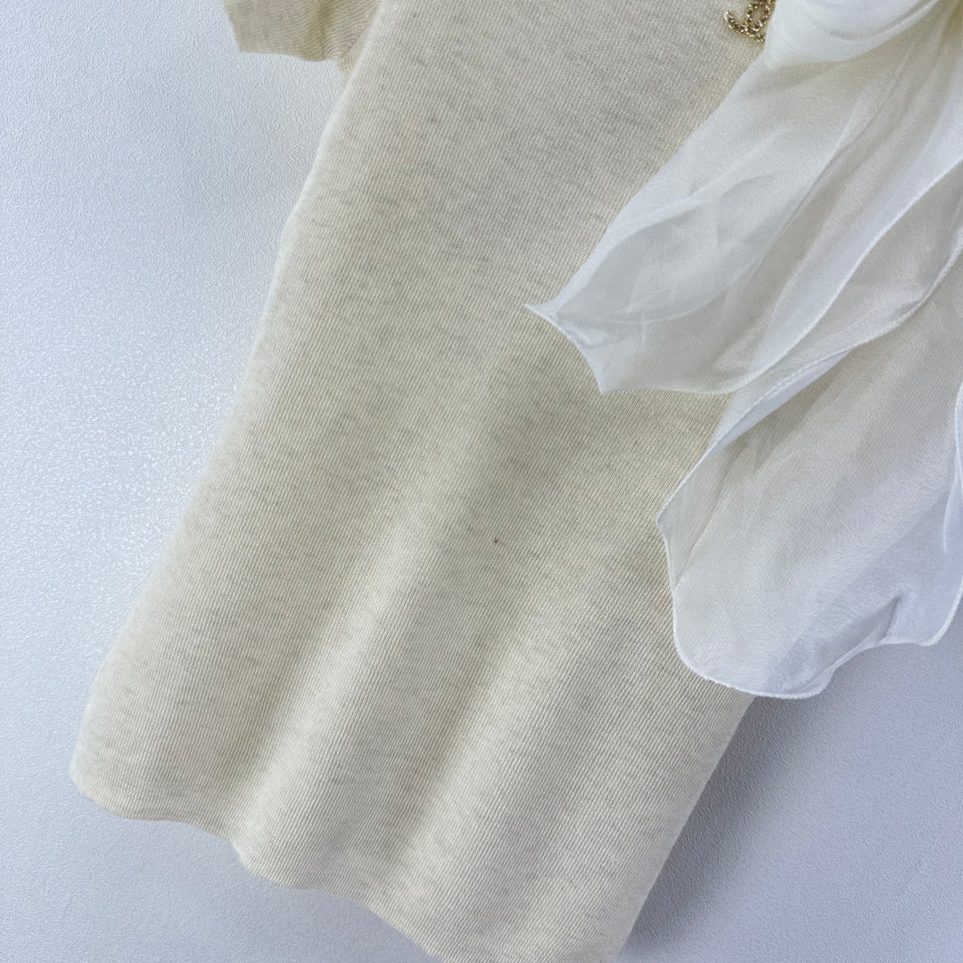 Chanel 2026 Knit Top With Bow Tie Viscose Nylon 361048