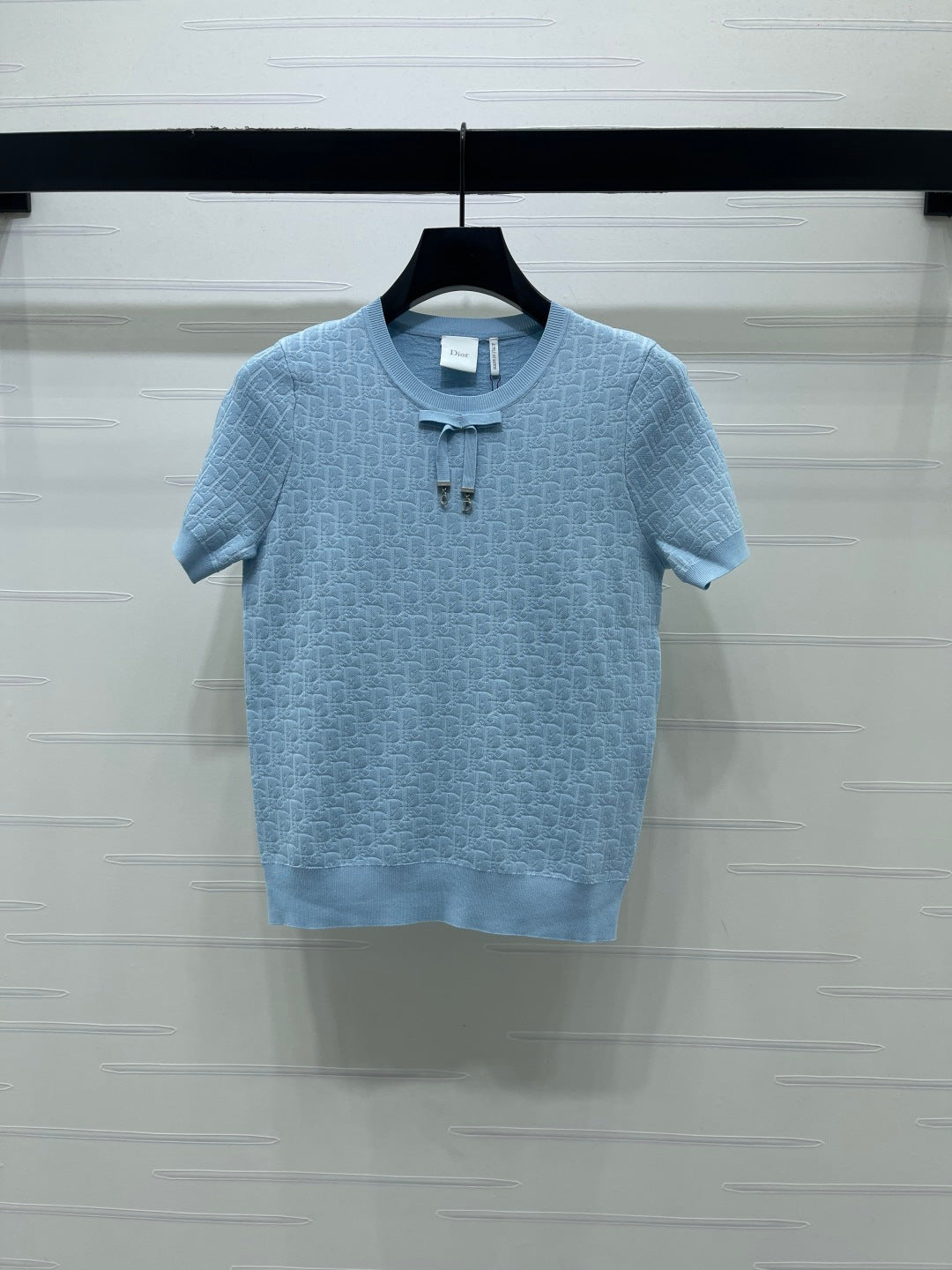 Dior 2026 Jacquard Pattern Knit Short-Sleeve T-Shirt Wool 160258