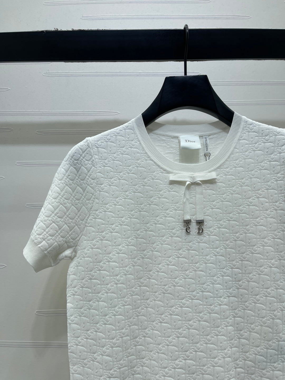 Dior 2026 Jacquard Pattern Knit Short-Sleeve T-Shirt Wool 160258