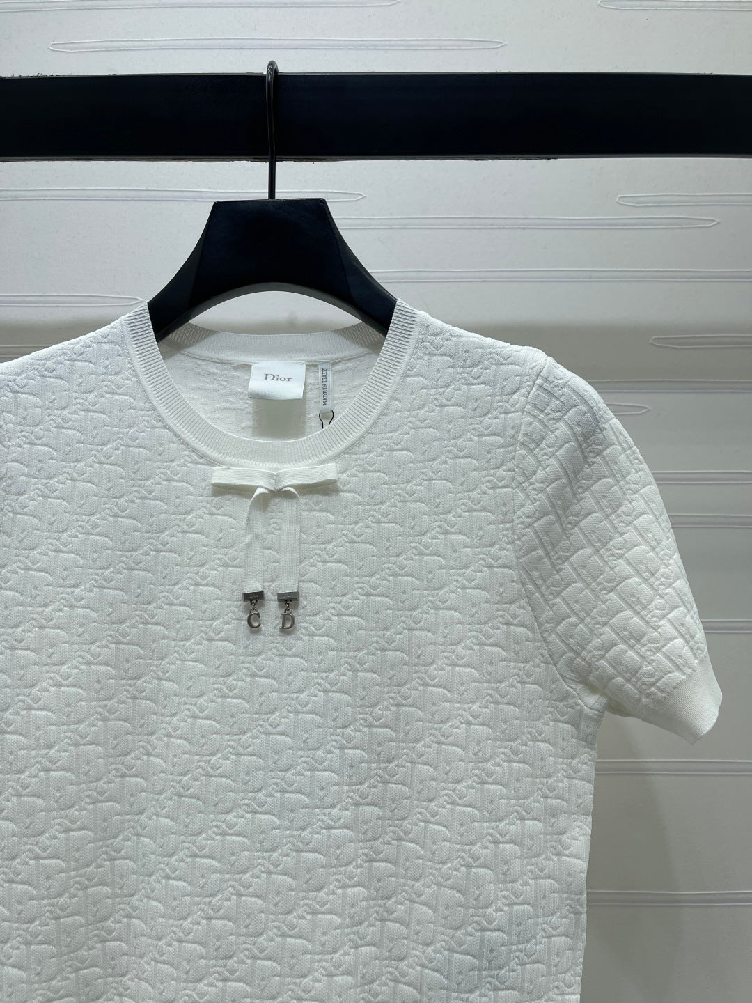 Dior 2026 Jacquard Pattern Knit Short-Sleeve T-Shirt Wool 160258