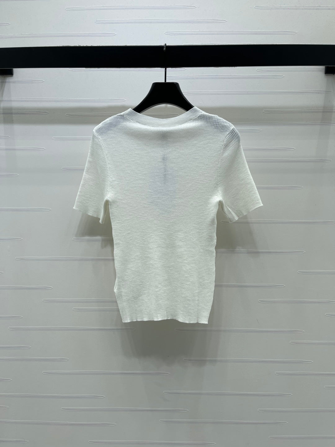 Chanel 2026 Crew Neck Double C Knit Short-Sleeve T-Shirt Cashmere 363394