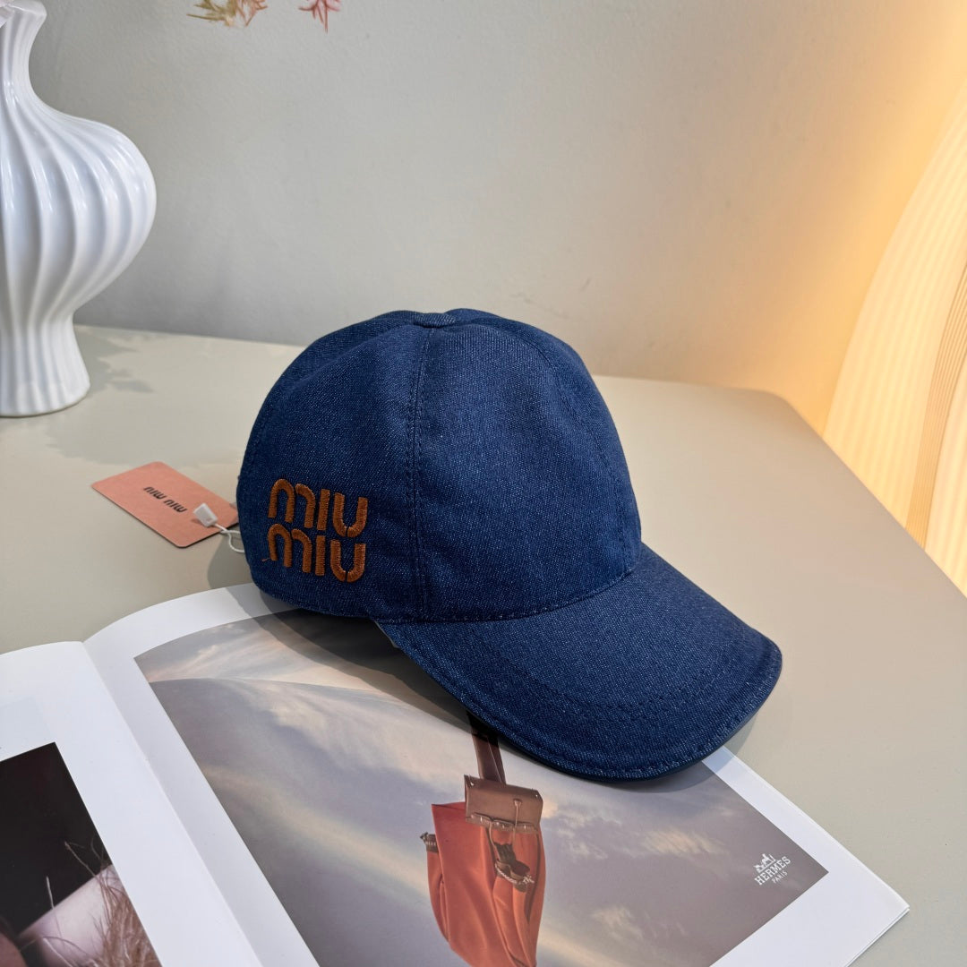 Miumiu Baseball Cap Denim Cotton 343799