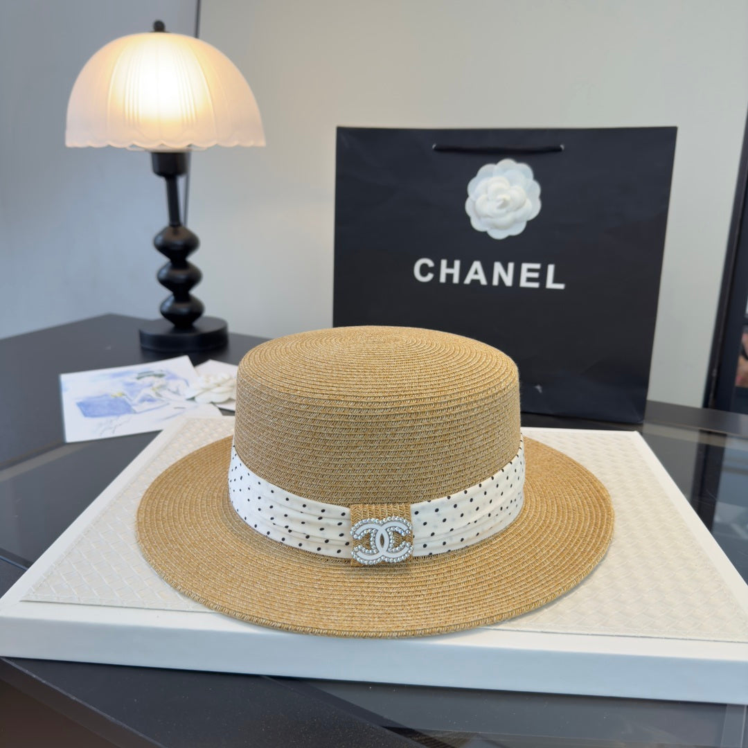 Chanel Flat-top Straw Hat 262178