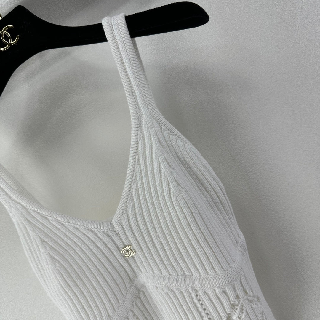 Chanel 2026 Hollow-out Knit Camisole Cotton Polyamide 366049