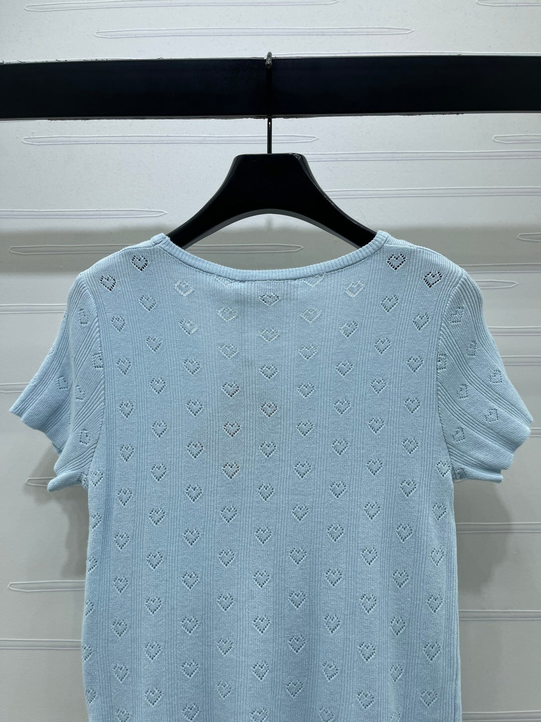 Miumiu 2026 Square Neck Knit Short-sleeved Top Wool 766293