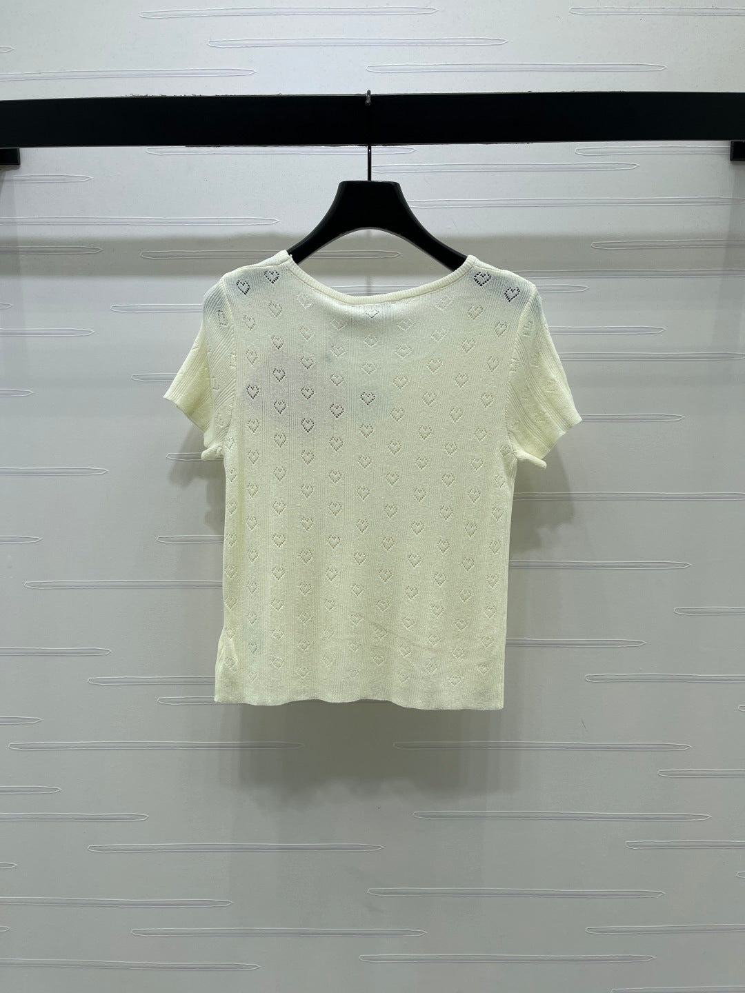 Miumiu 2026 Square Neck Knit Short-sleeved Top Wool 766293