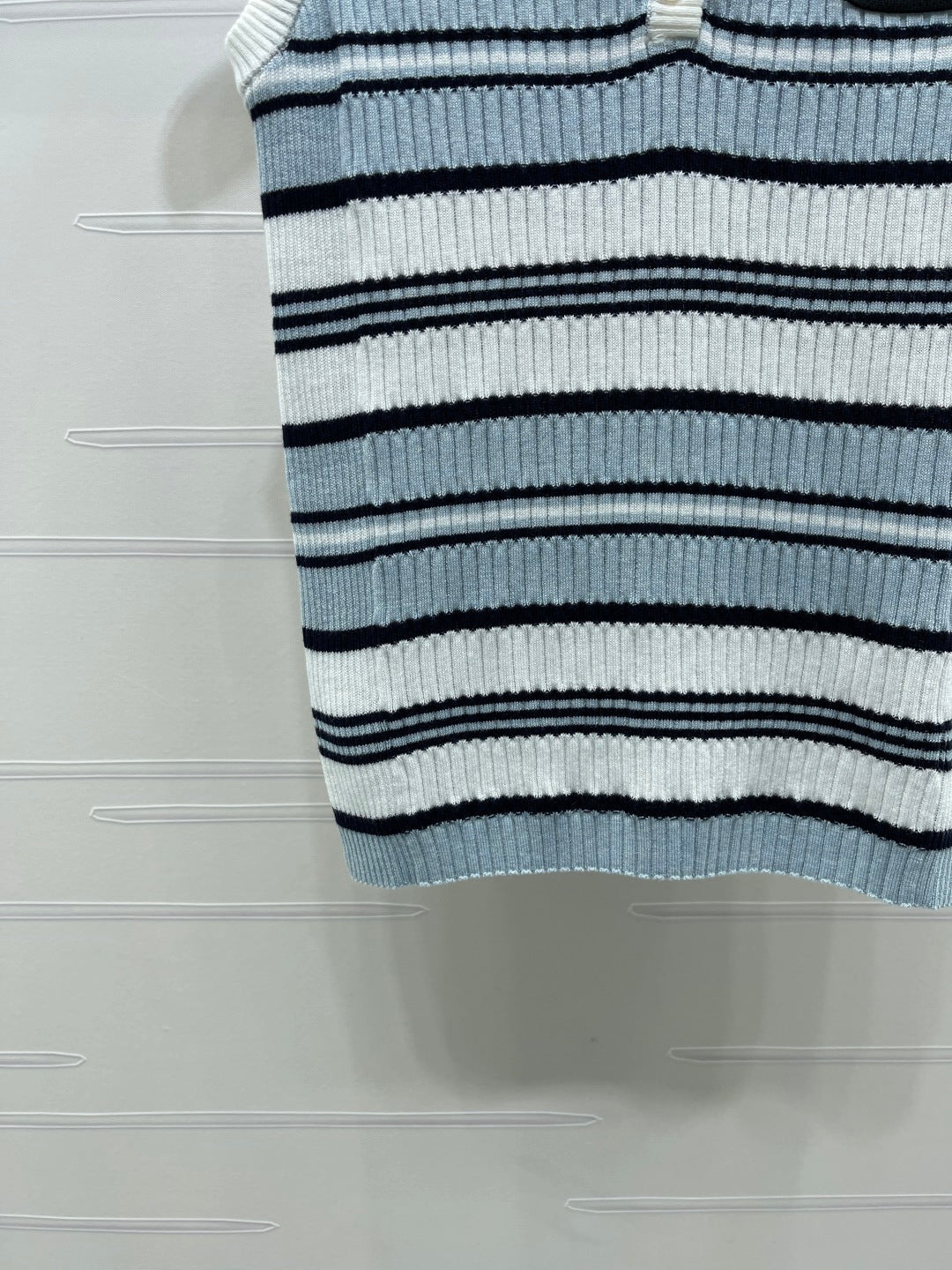 Miumiu 2026 Striped knit V-neck Vest Wool 246238