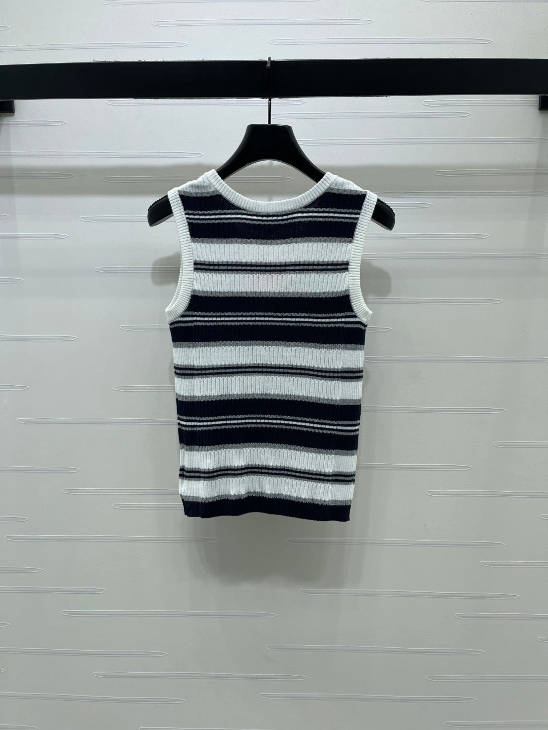Miumiu 2026 Striped knit V-neck Vest Wool 246238