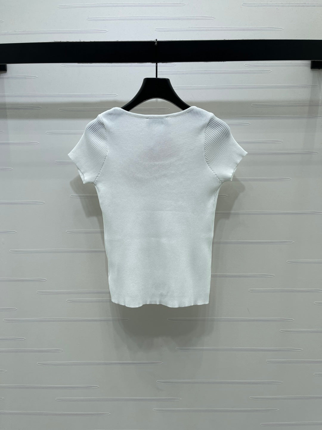 Miumiu 2026 U-neck Knit Short-sleeved Top Wool 355613