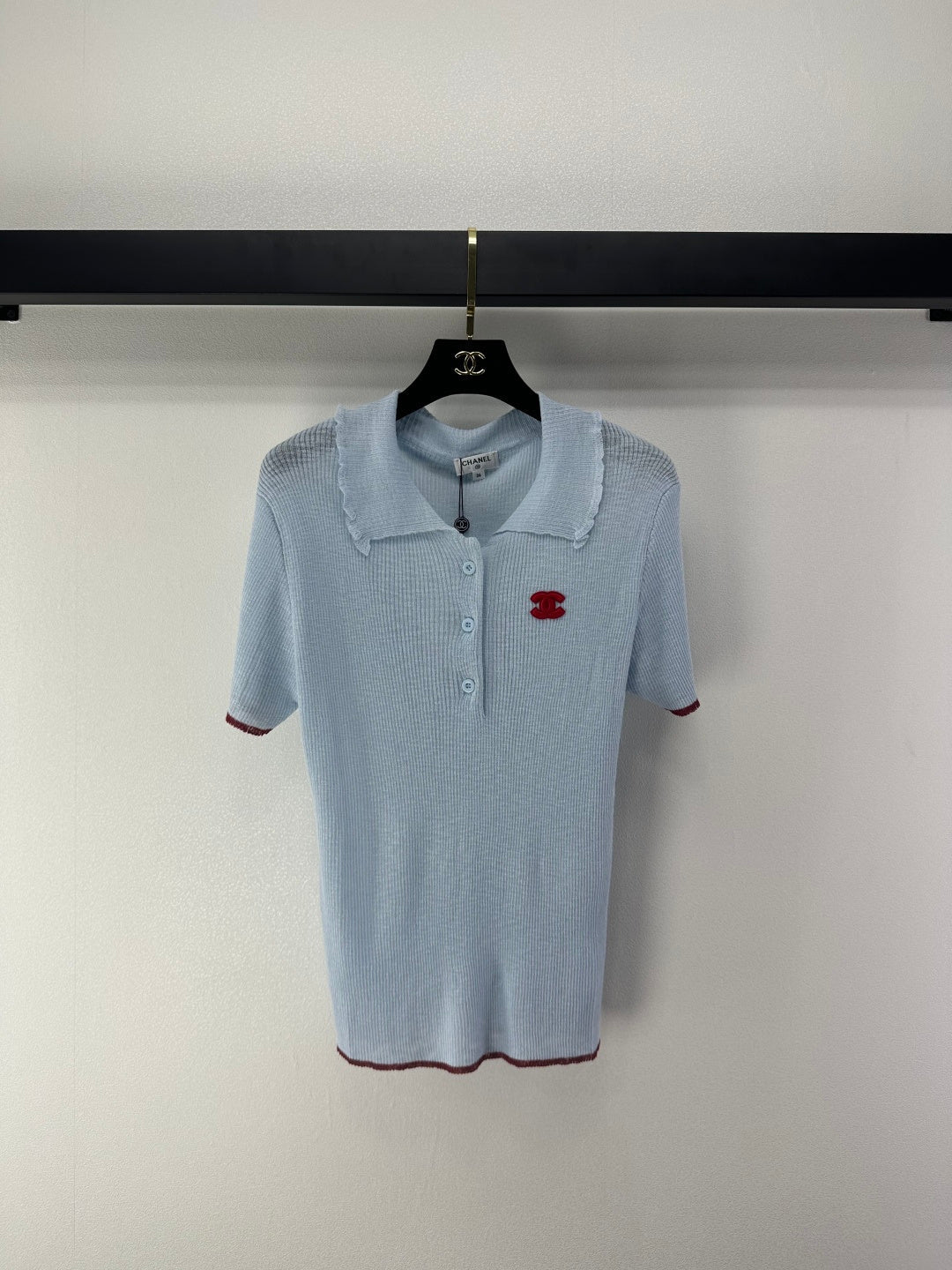 Chanel 2026 Knit Polo Shirt Acrylic 368378