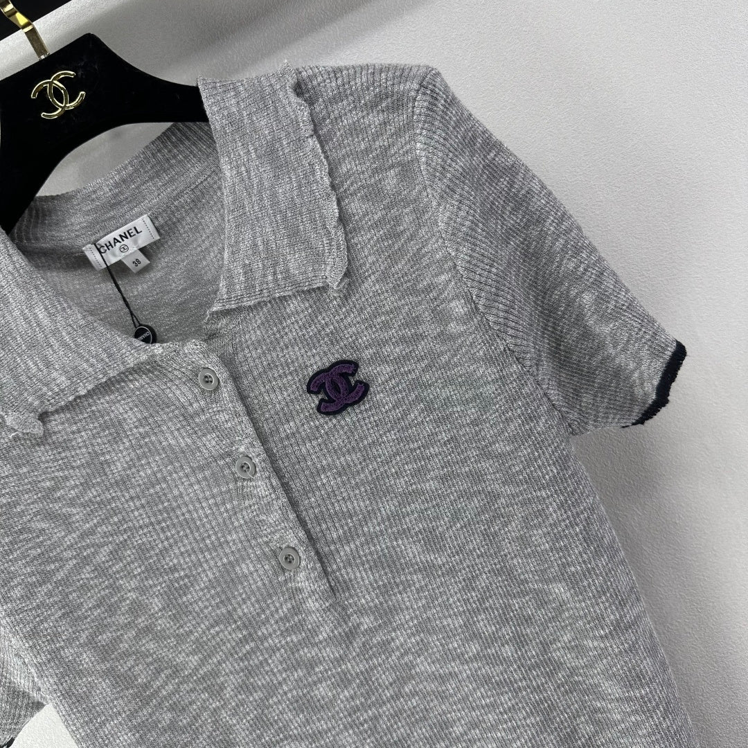 Chanel 2026 Knit Polo Shirt Acrylic 368378