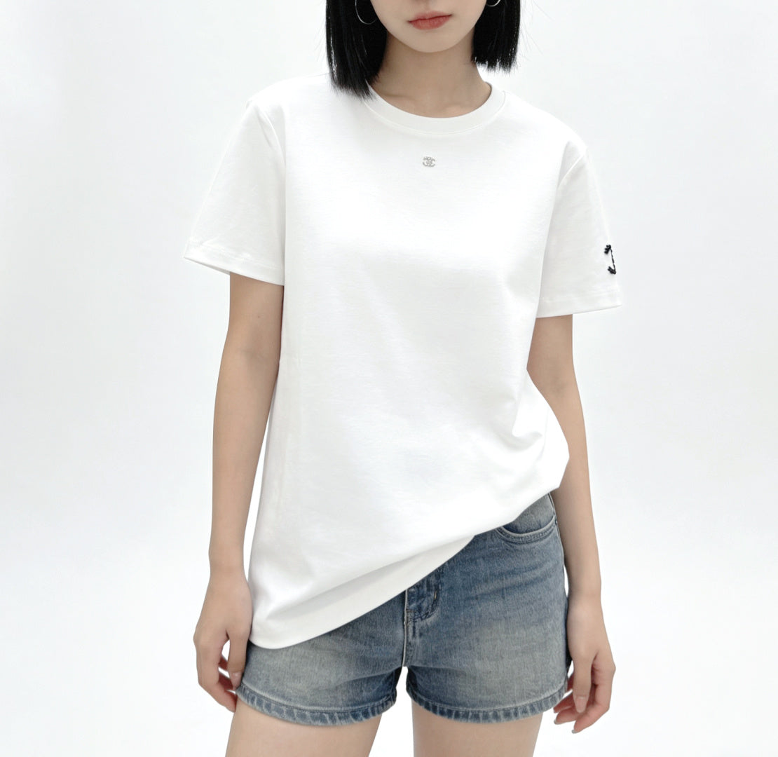 Chanel 2026 Double C Beaded T-Shirt Cotton 264927