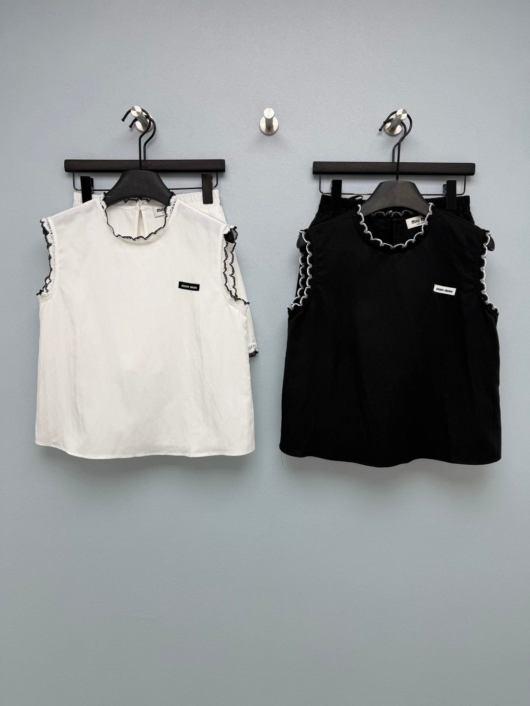 Miumiu 2026  Lace-Patch Set Black and White Cotton 269966