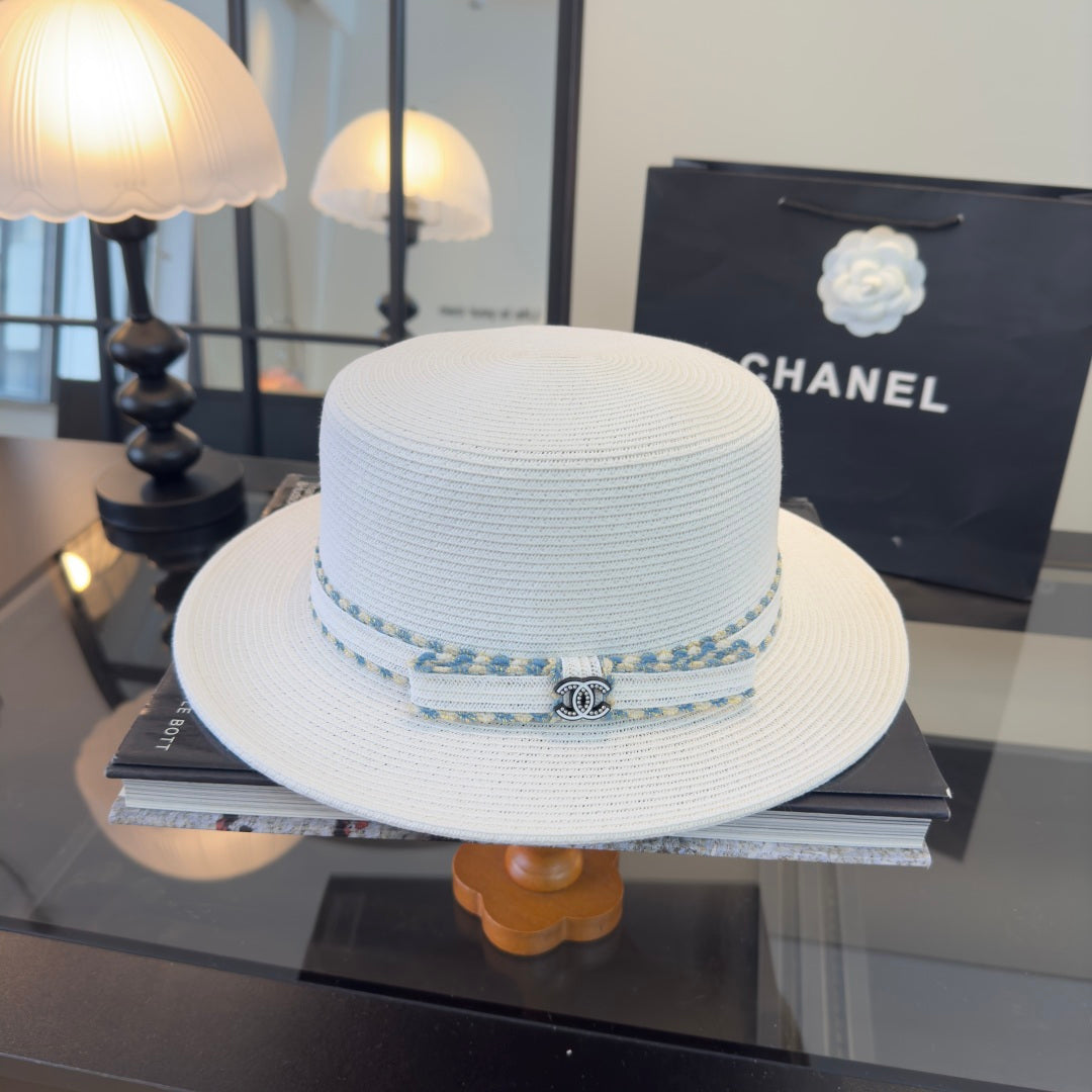 Chanel Flat-top Straw Hat 360773