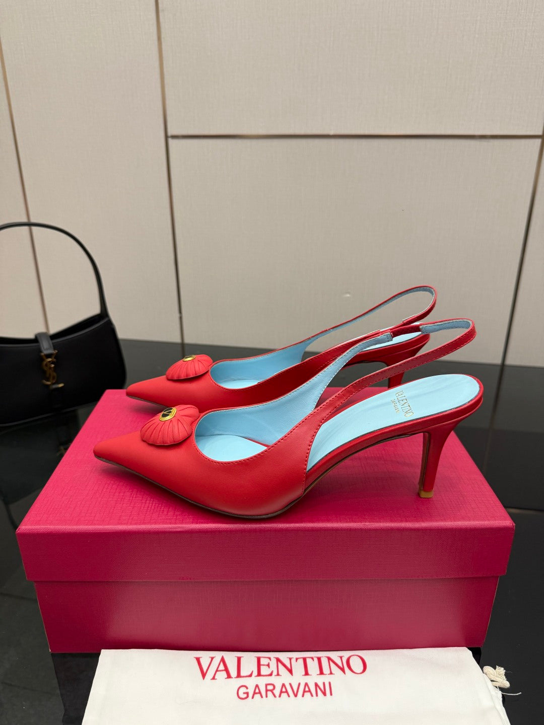 VT 26s Heart-Shaped Slingback 80 Blue Sheepskin