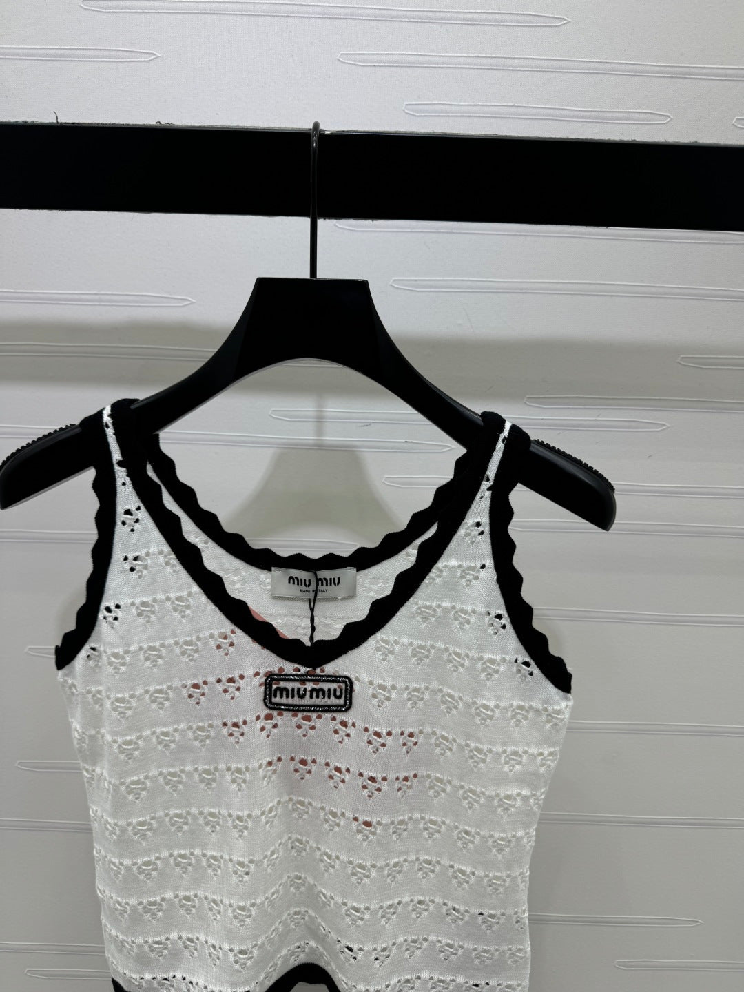 Miumiu 2026 Hollow-out Knitted Camisole Cotton 375026