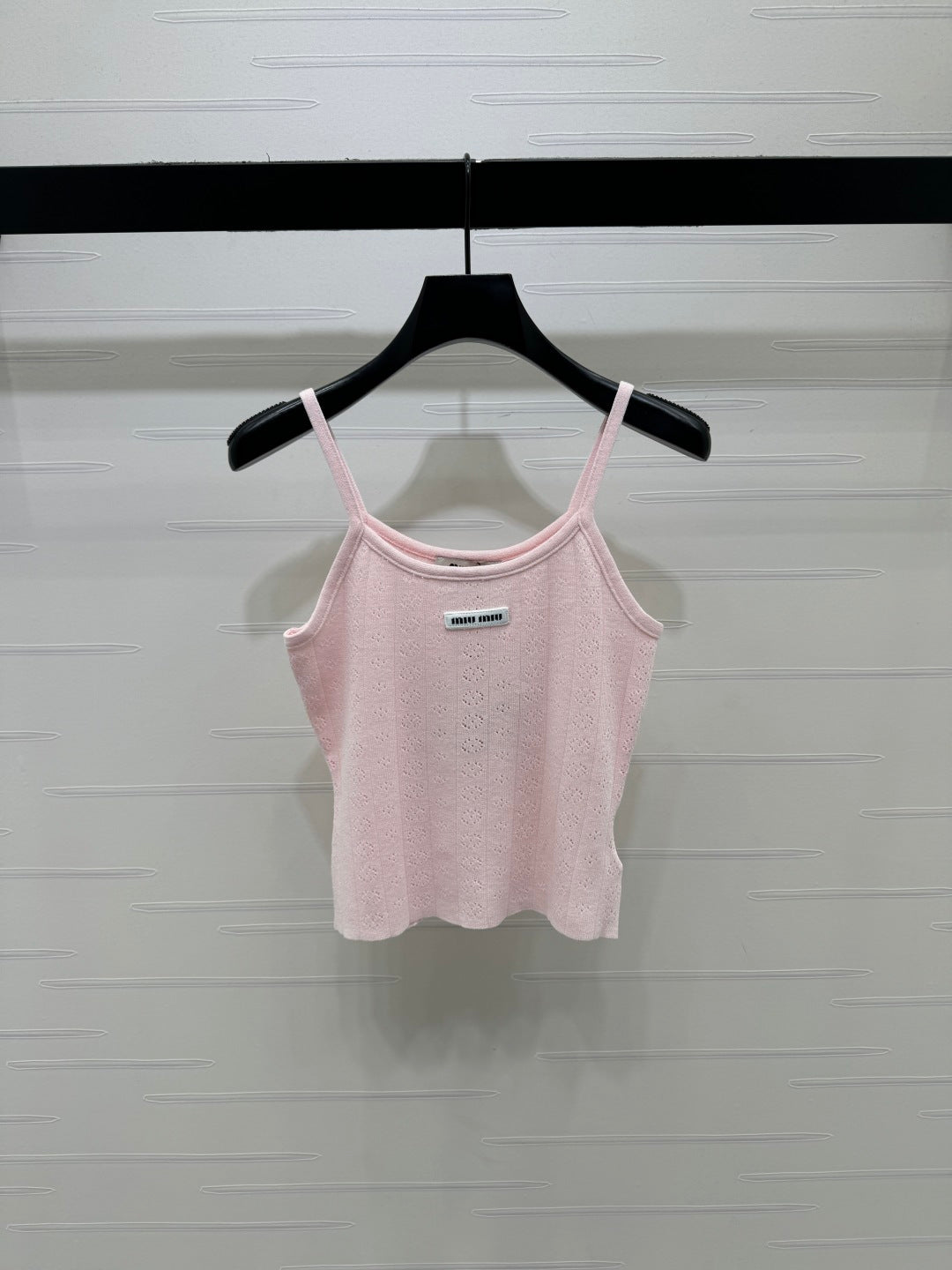 Miumiu 2026 Hollow Out Strappy Knitted Vest Wool Polester 375096