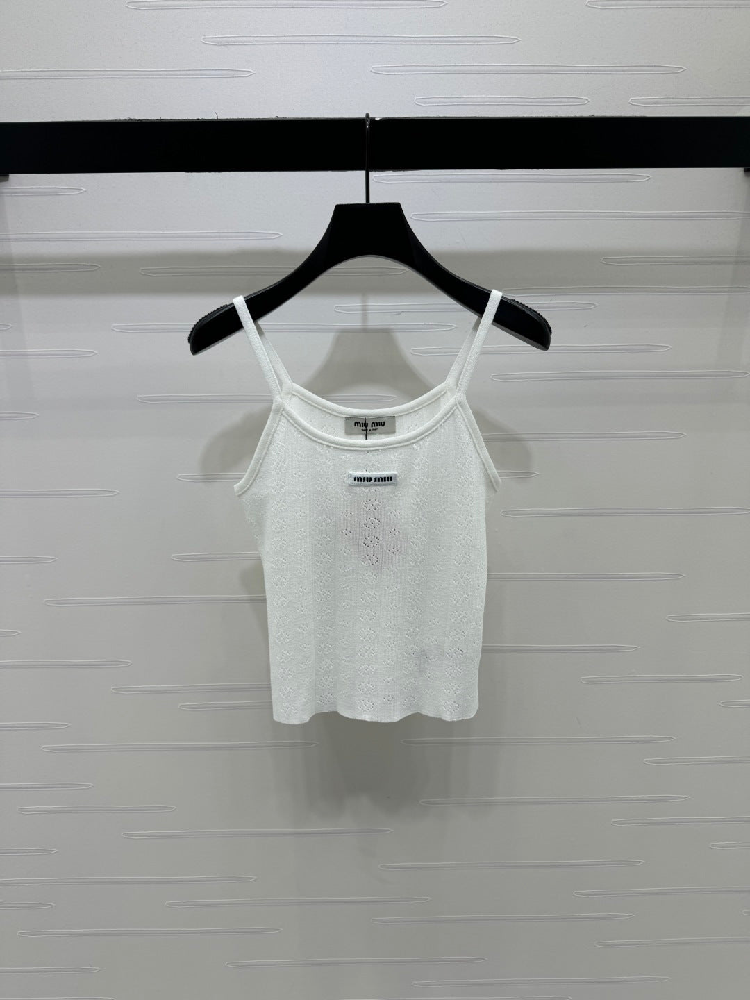 Miumiu 2026 Hollow Out Strappy Knitted Vest Wool Polester 375096