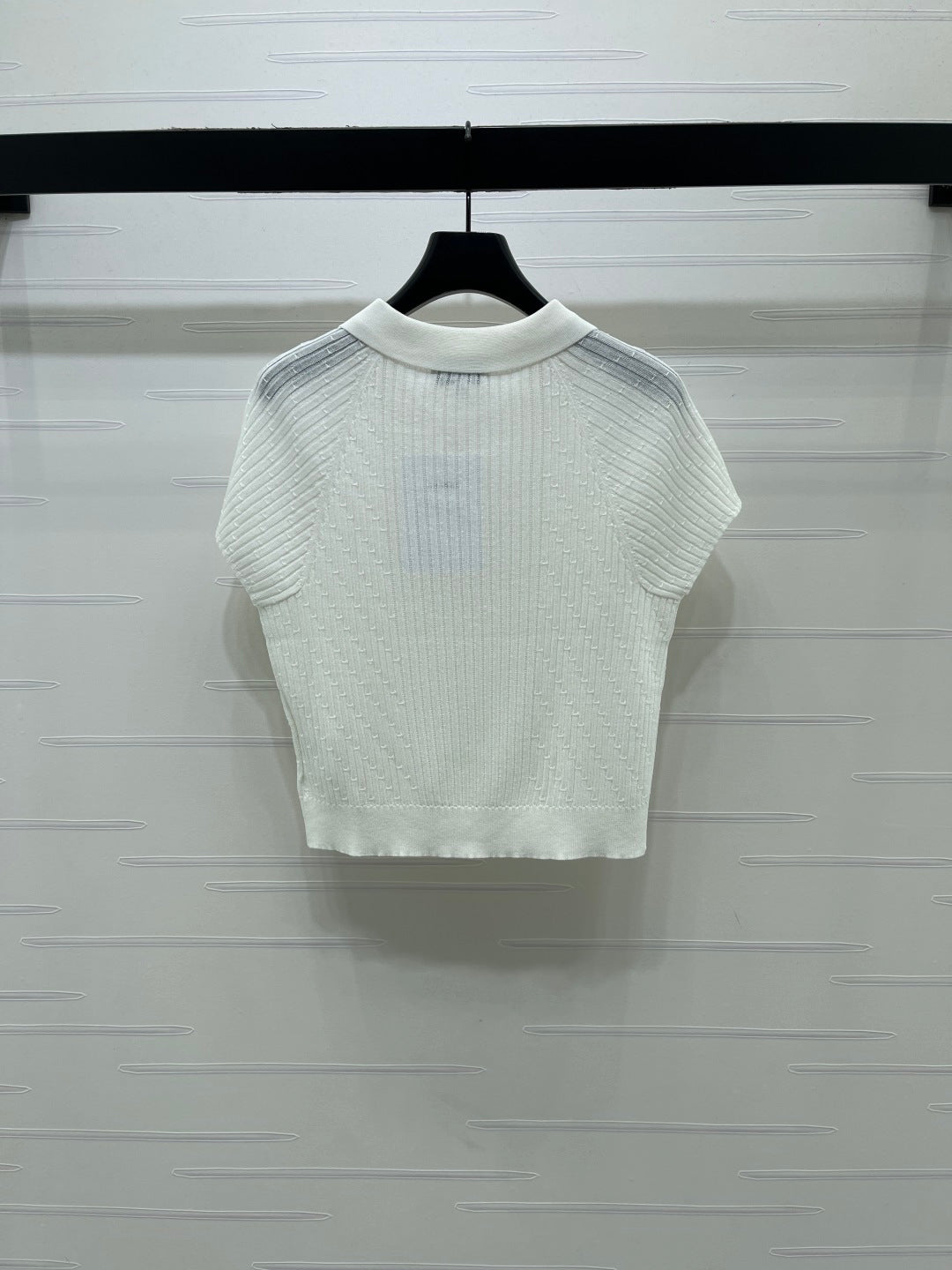 Chanel 2026 Collared Knit Short-Sleeve Shirt Wool 376012