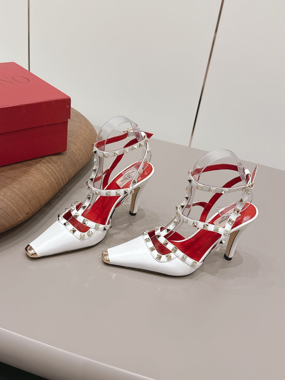 Valentino 2026 Rockstud Ankle Strap 95mm Slingback Calfskin 876673
