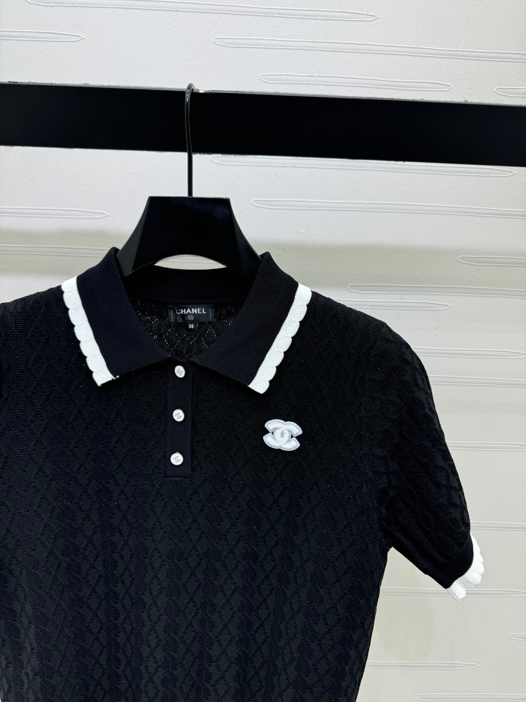 Chanel 2026 Preppy Style Knitted Polo Shirt Cotton 380688