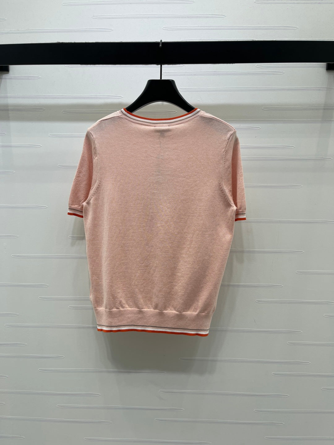 Chanel 2026 Hollow-out Knit Crew Neck Short-sleeved Top 380725