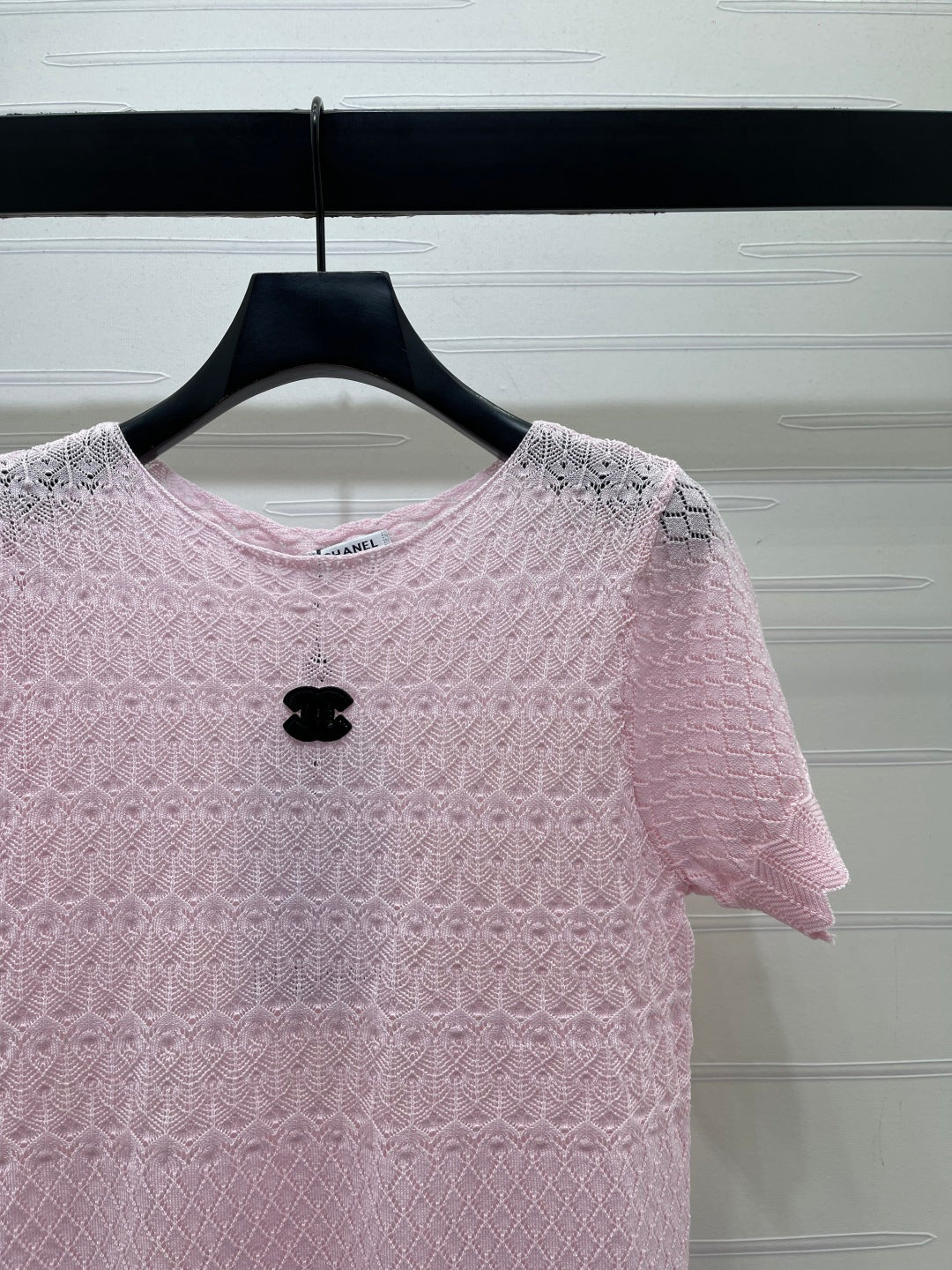 Chanel 2026 Double C Logo Knit Short-sleeved Shirt 380703