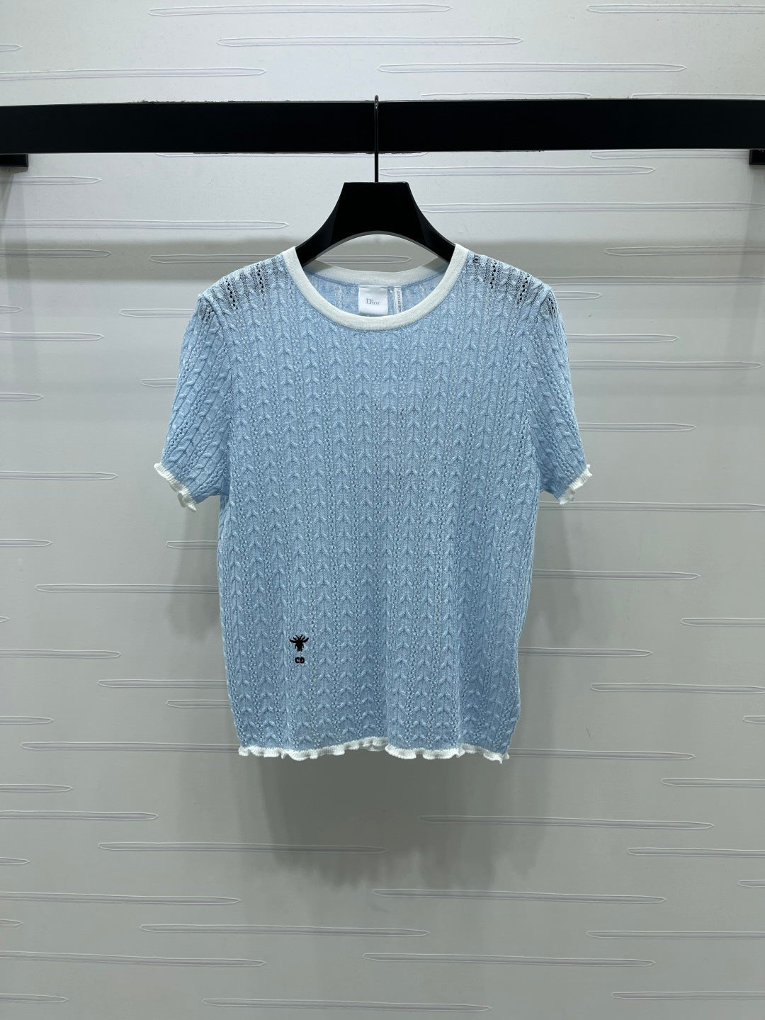 Dior 2026 Cable Knit Textured Short-Sleeve T-Shirt Wool 48244