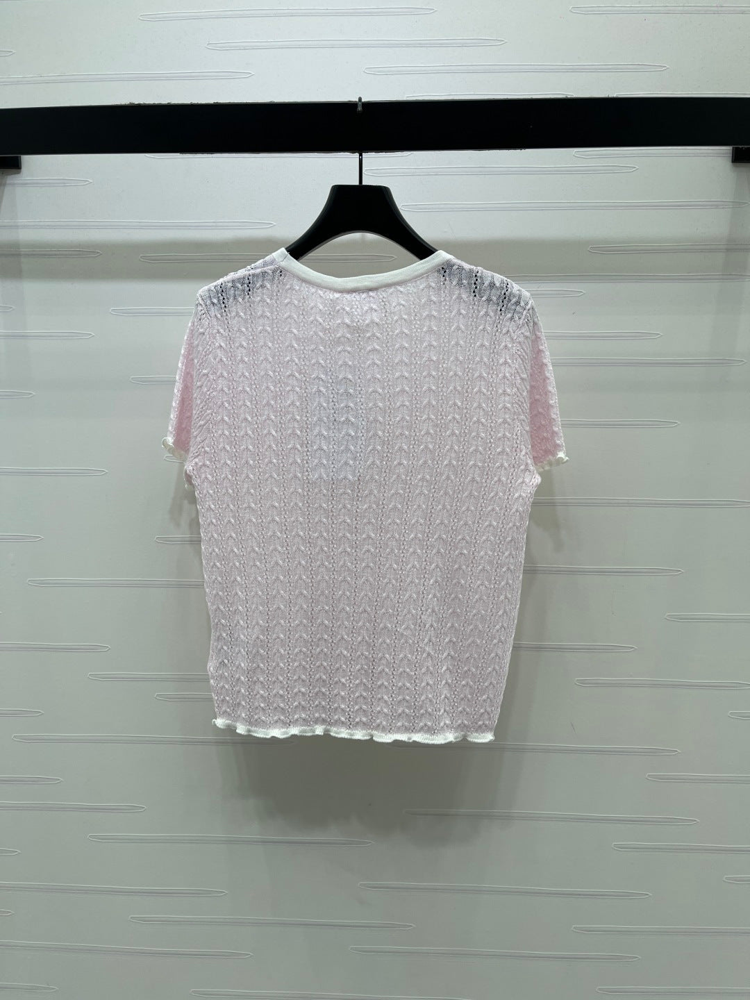 Dior 2026 Cable Knit Textured Short-Sleeve T-Shirt Wool 48244