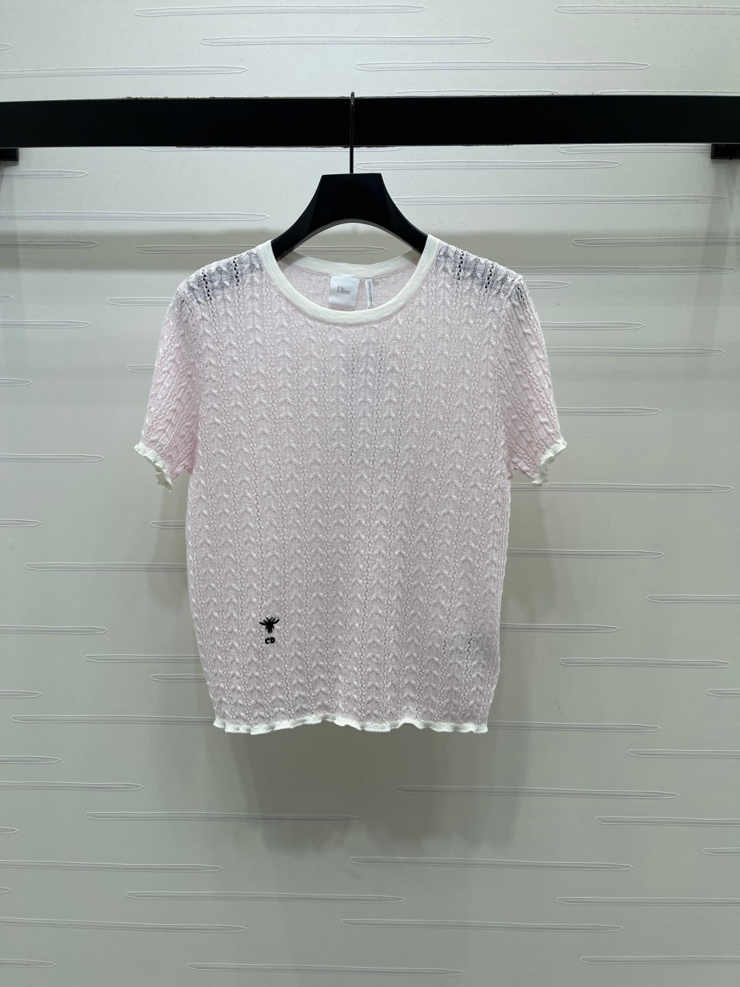 Dior 2026 Cable Knit Textured Short-Sleeve T-Shirt Wool 48244
