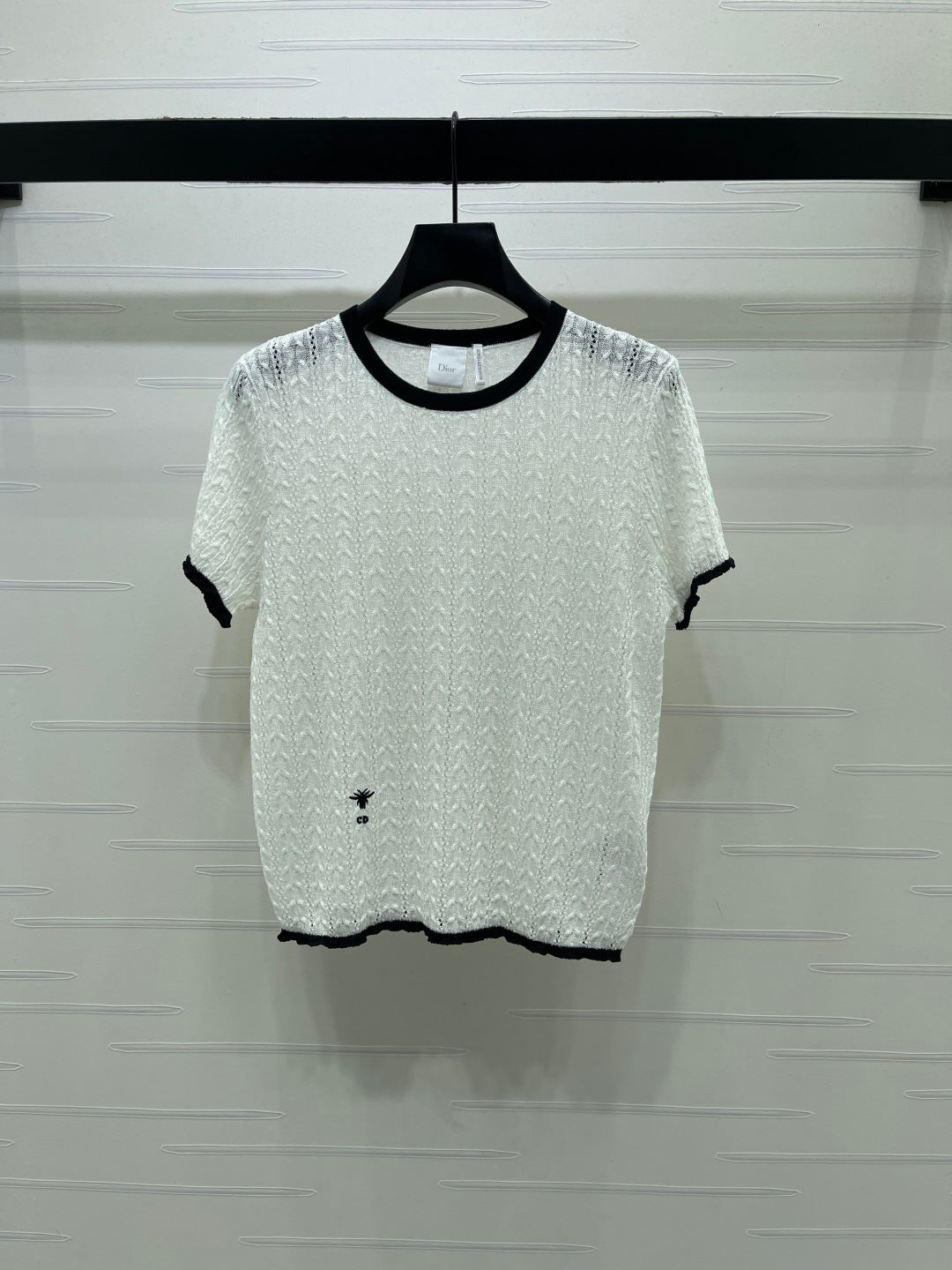 Dior 2026 Cable Knit Textured Short-Sleeve T-Shirt Wool 48244