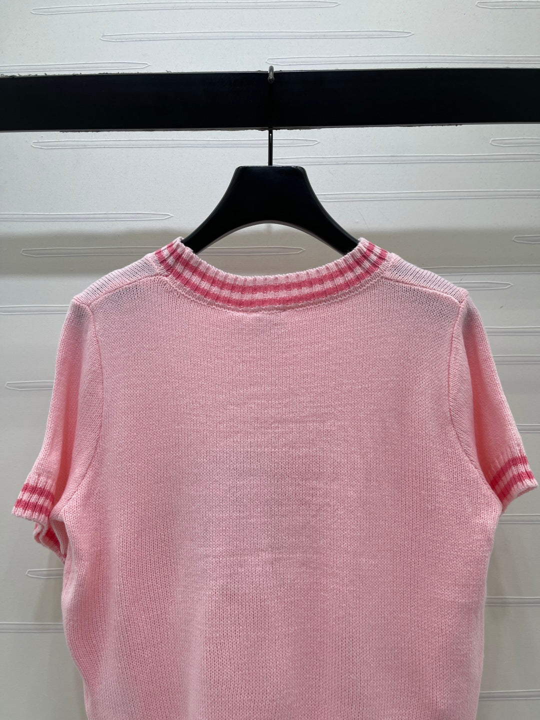 Dior 2026 Embroidered Knit Short-sleeved Shirt Cotton Wool 398791