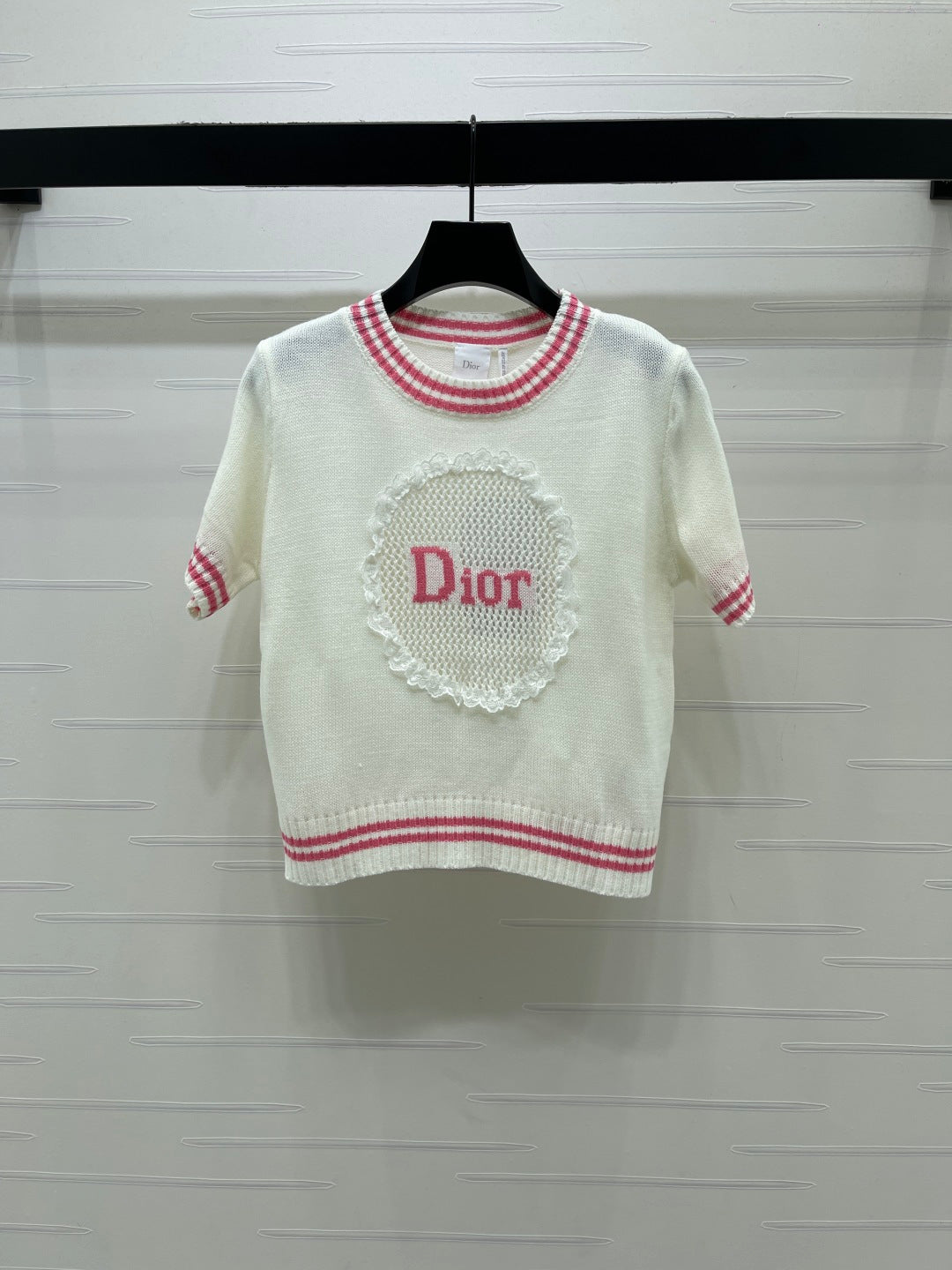 Dior 2026 Embroidered Knit Short-sleeved Shirt Cotton Wool 398791