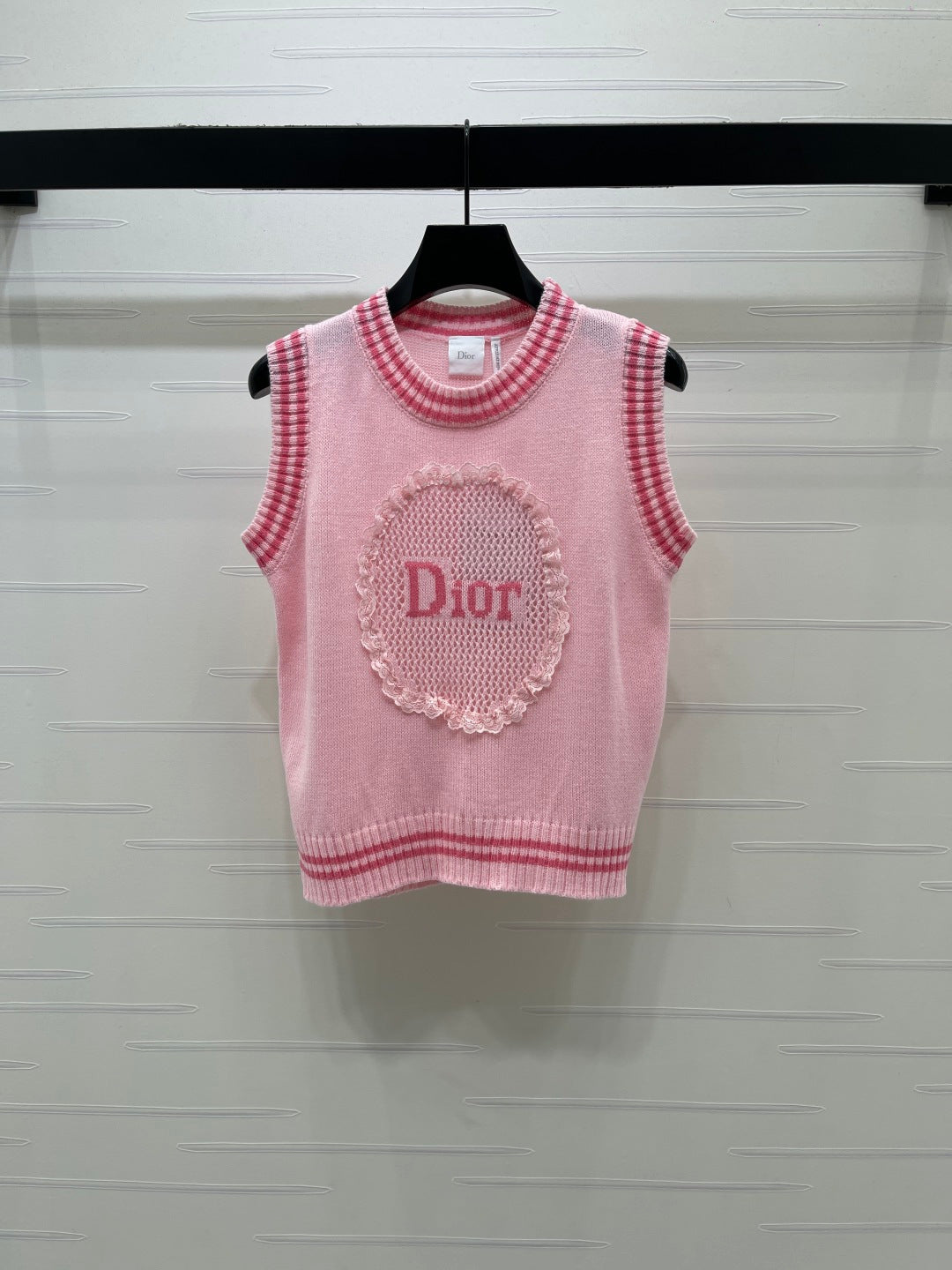 Dior 2026 Embroidered Knit Vest Cotton Wool 380824