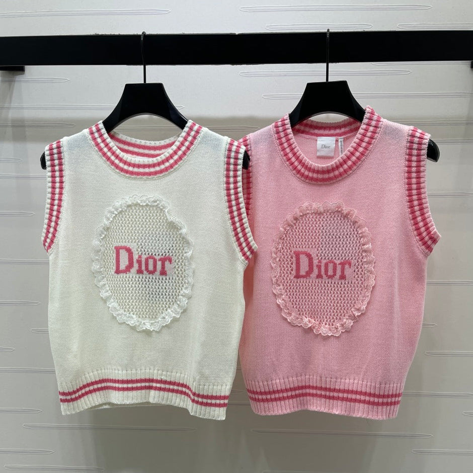 Dior 2026 Embroidered Knit Vest Cotton Wool 380824
