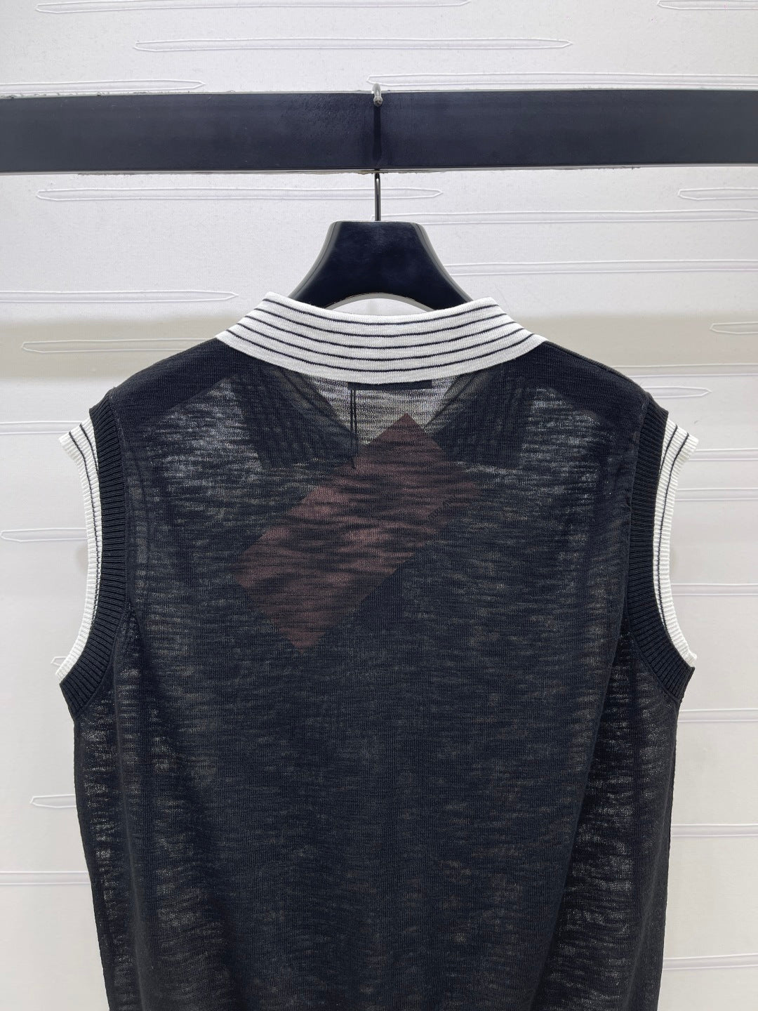 Miumiu 2026 Vest With Striped Collar Wool Cashmere 398053