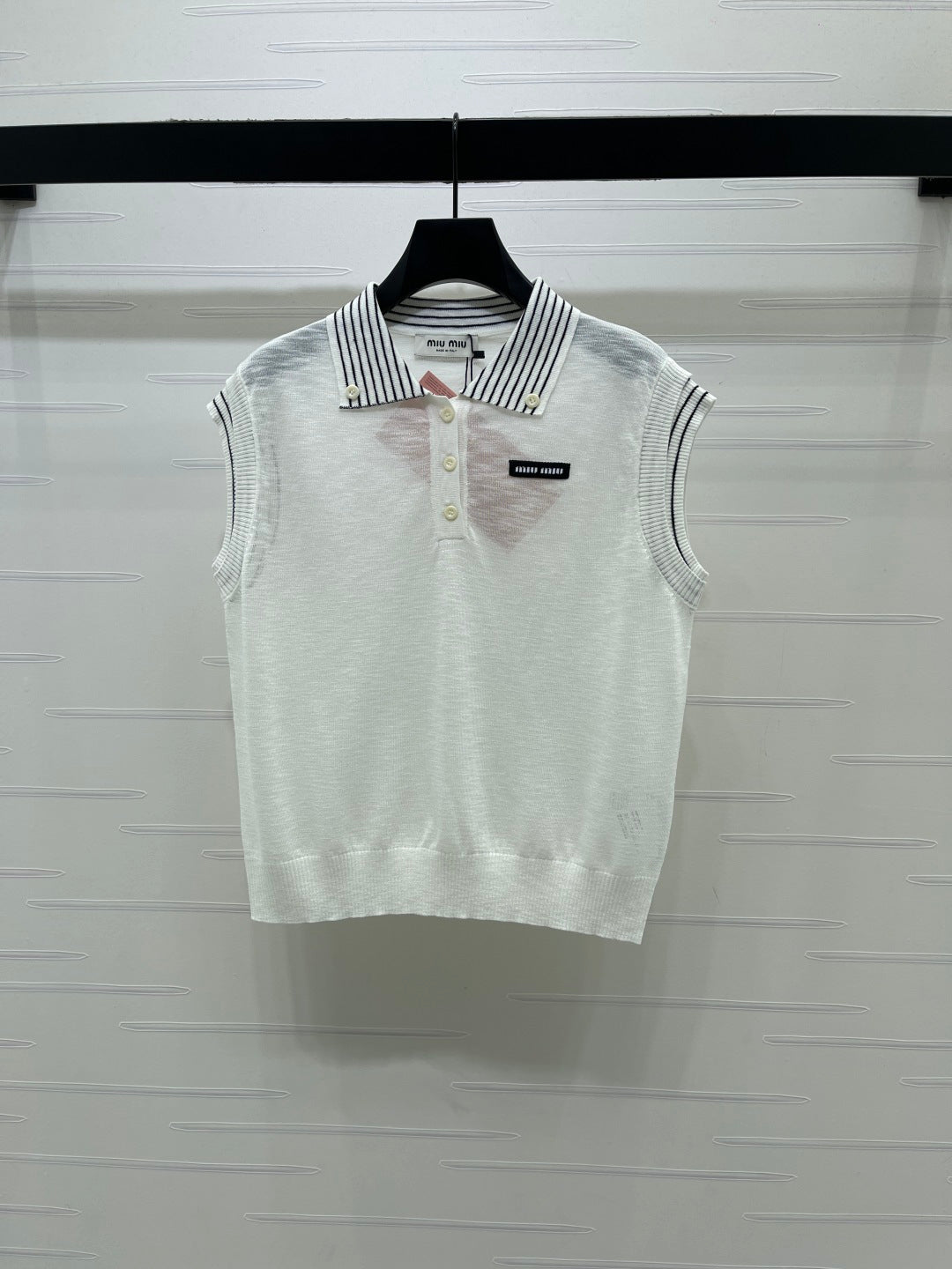 Miumiu 2026 Vest With Striped Collar Wool Cashmere 398053