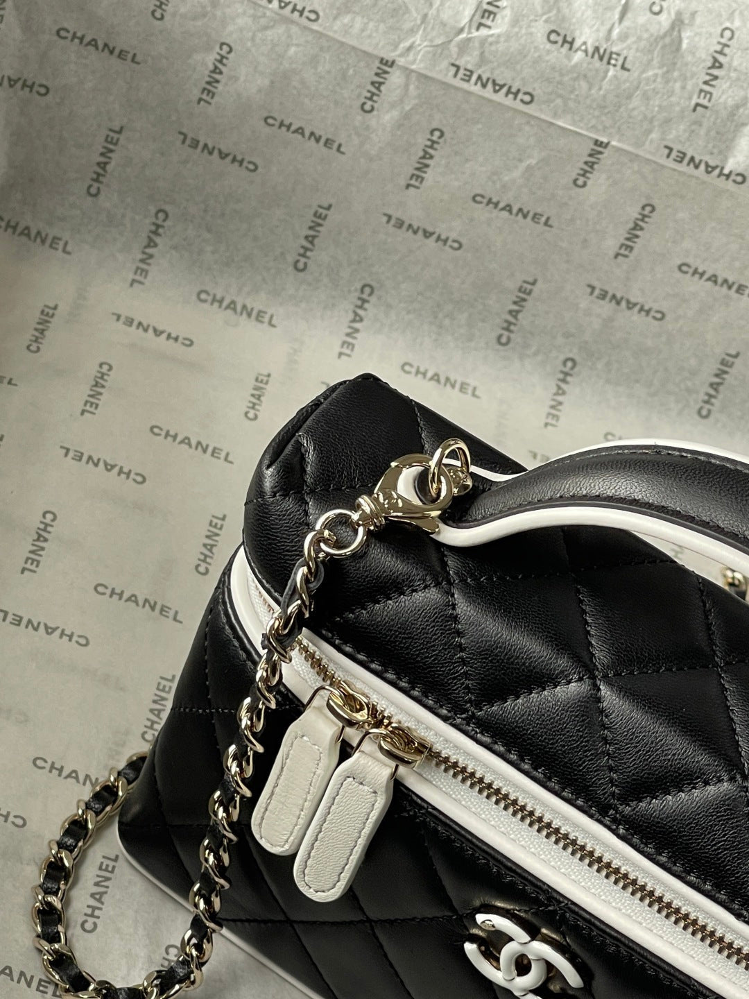 Chanel 2026 Panda Hidden Edition Small Box Bag 19.5cm Lambskin