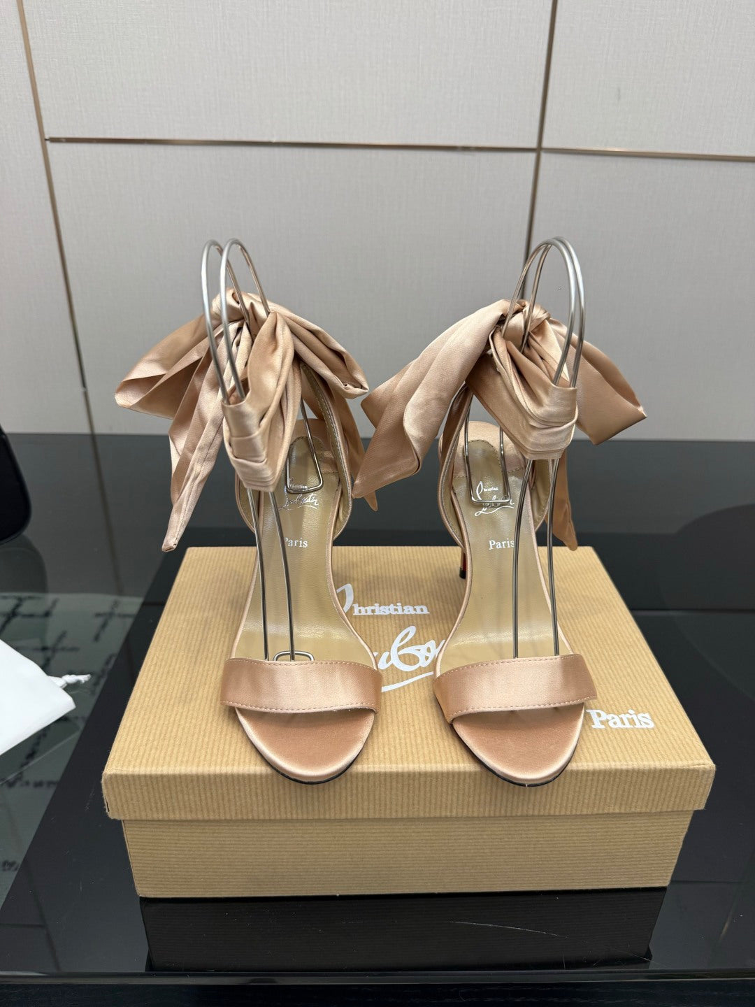 Christian Louboutin 2026 Sevillana 100mm Crepe Sandals Silk Sheepskin 791574