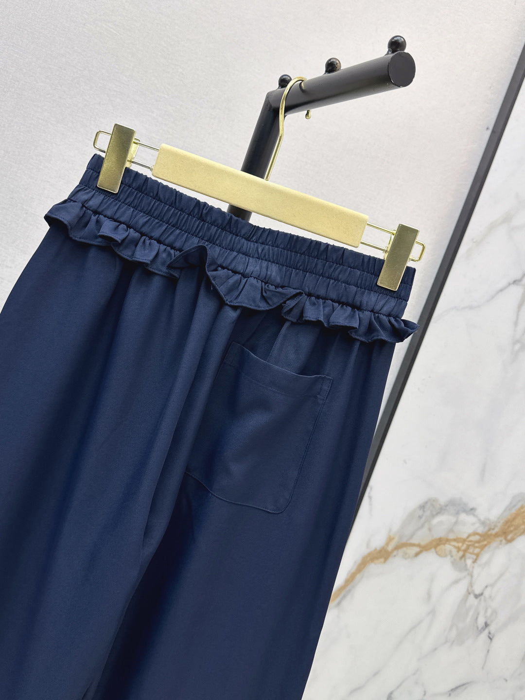 Miumiu 2026 Elastic Waist Straight Leg Pants Polyester 435240