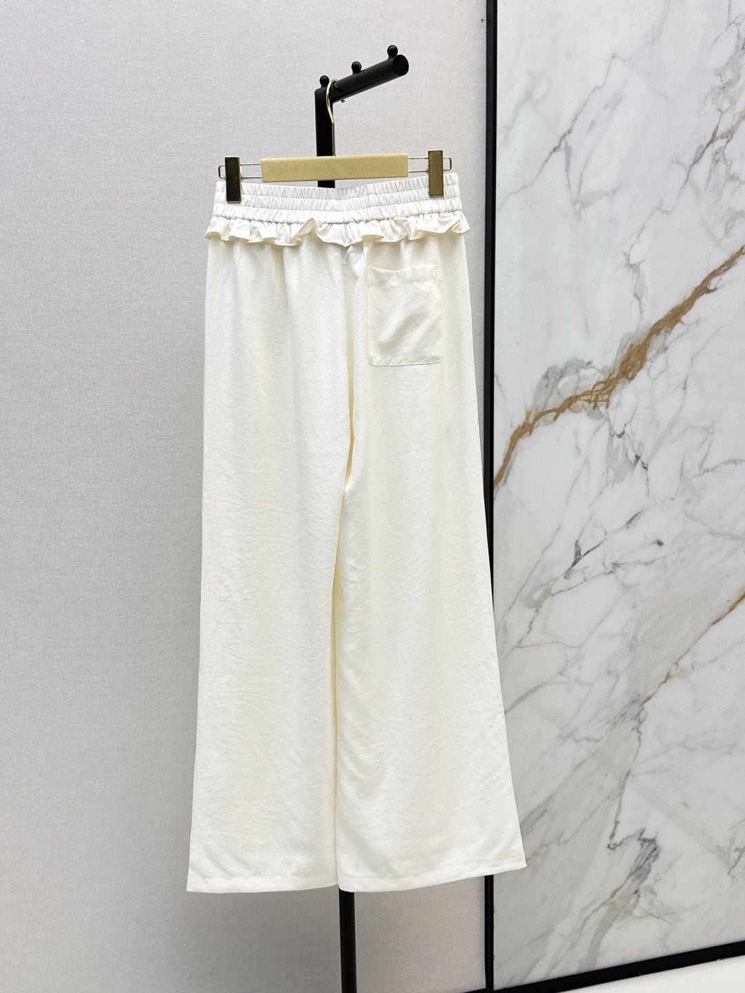 Miumiu 2026 Elastic Waist Straight Leg Pants Polyester 435240