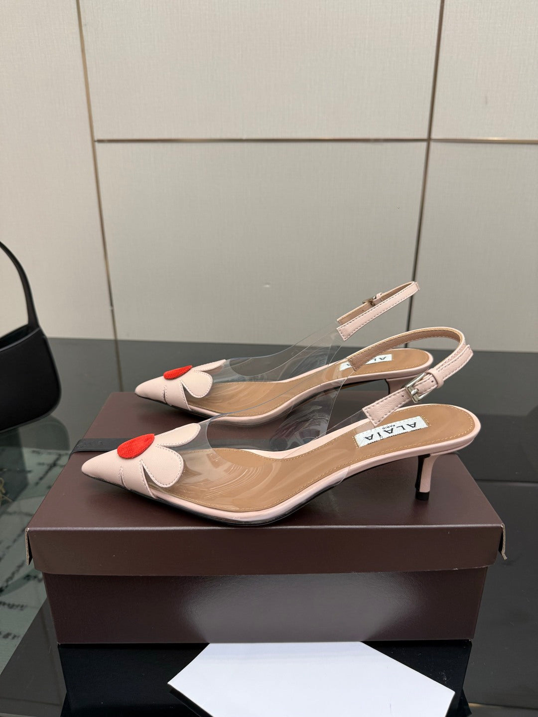 Alaia 2026 Slingback Sandals 55 PVC Sheepskin 803336