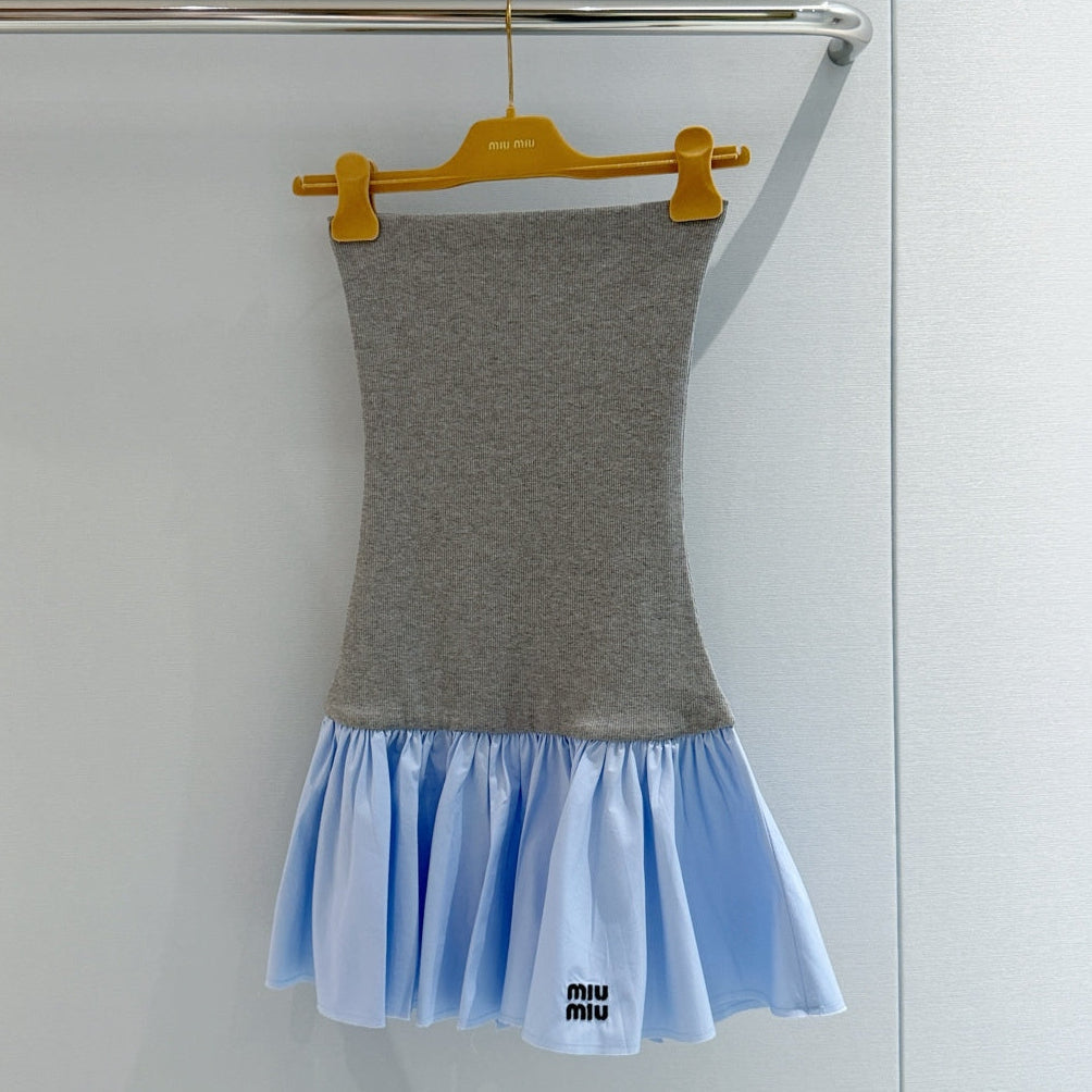 Miumiu 2026 Strapless Dress Cotton 444940