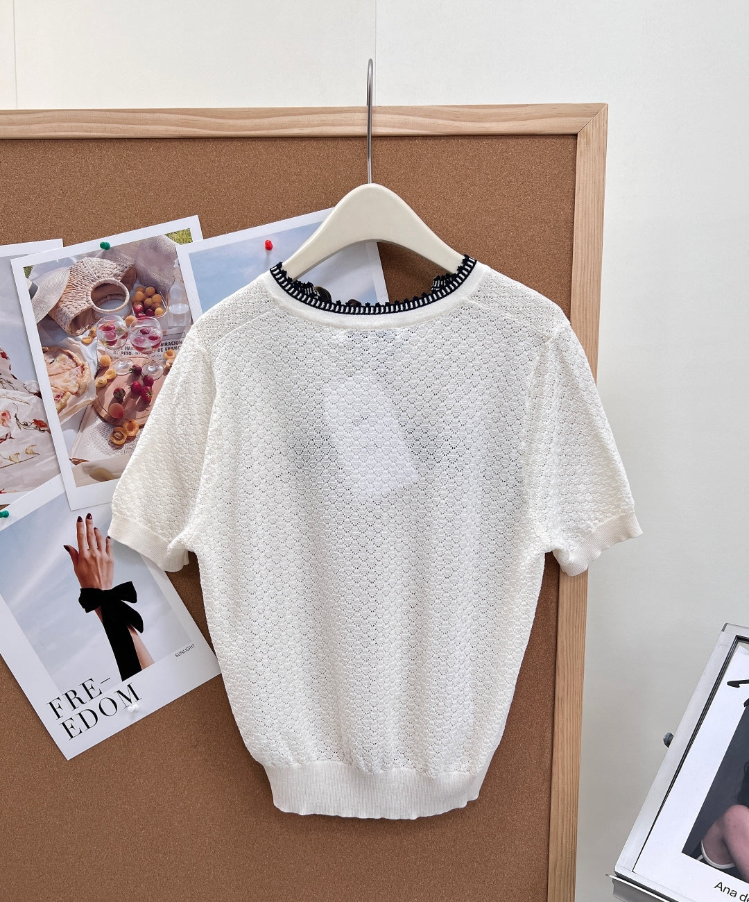 Dior 2026 Color-Blocked Knit Short-Sleeve Top Wool 463380