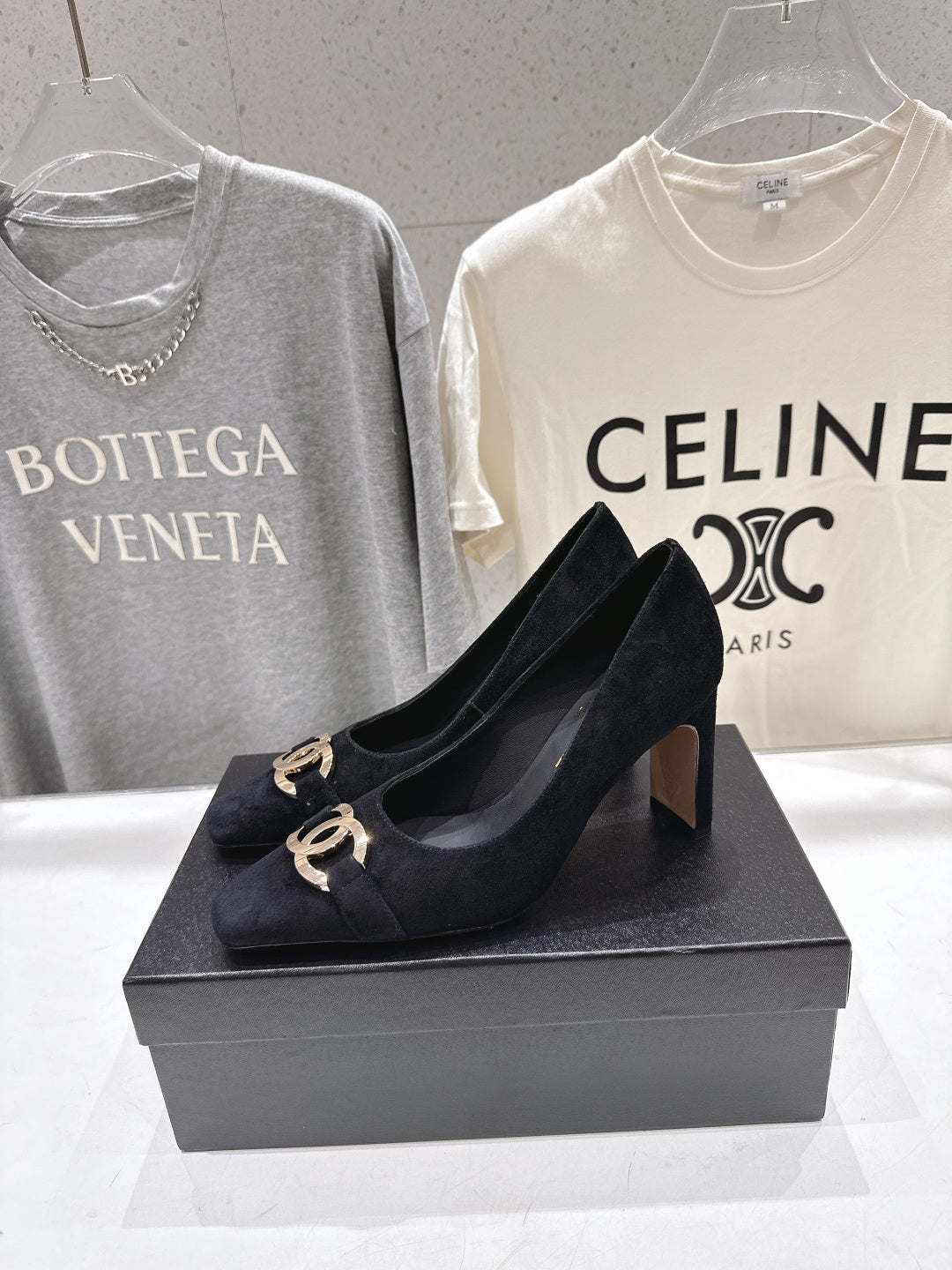 Chanel 2026 Double C Logo Pump 90mm Suede 852624