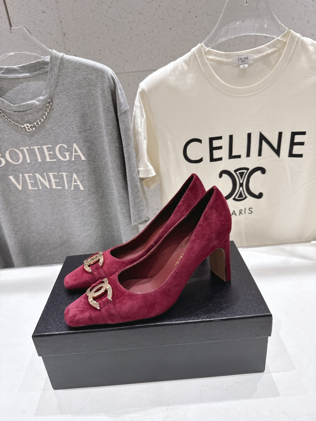 Chanel 2026 Double C Logo Pump 90mm Suede 852624