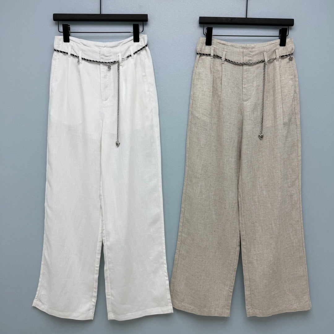 Chanel 2026 Blend Wide-Leg Trousers Linen 392376