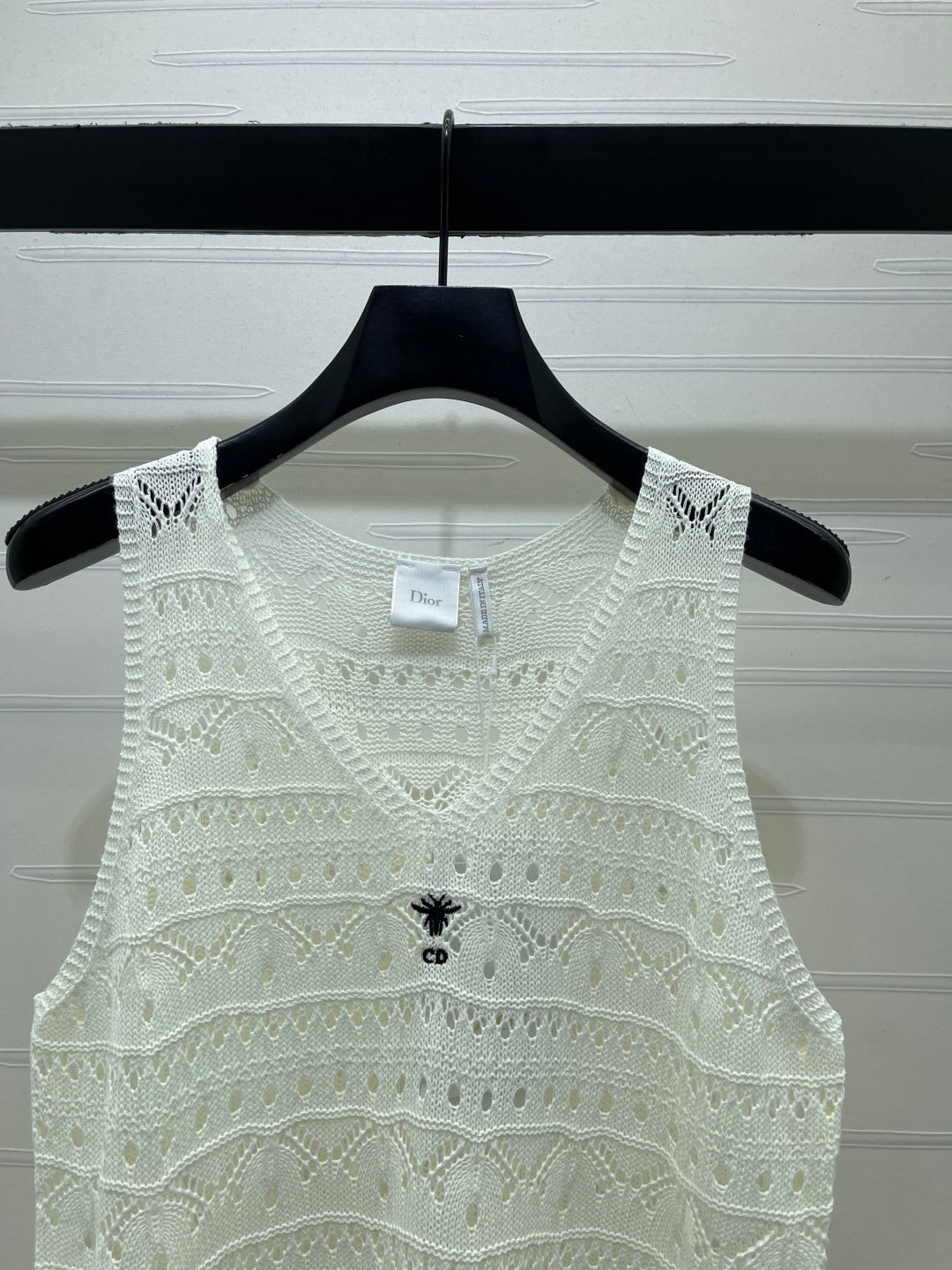 Dior 2026 Hollow-out Long Knitted Vest Dress Cotton 517619